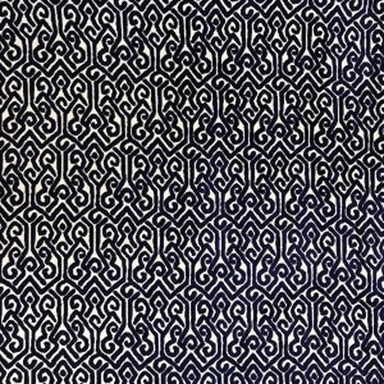 Alexandra fabric in color Navy showcasing fabric tribal cut velvet upholstery fabric & drapery & curtain fabric.