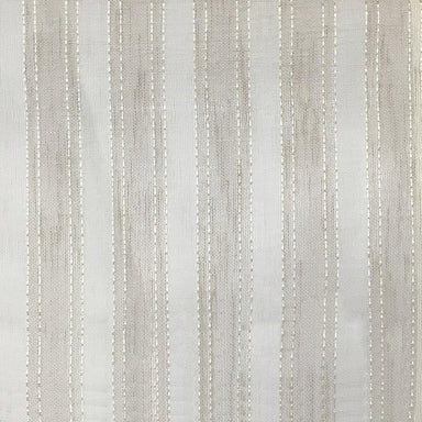 Allen fabric in color Natural showcasing fabric striped linen look sheer drapery & curtain fabric.
