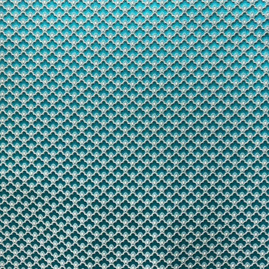 Amira fabric in color Turquoise showcasing fabric two tone floral jacquard drapery & curtain fabric.