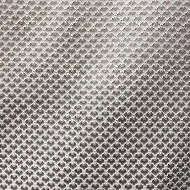 Amira fabric in color Silver showcasing fabric two tone floral jacquard drapery & curtain fabric.