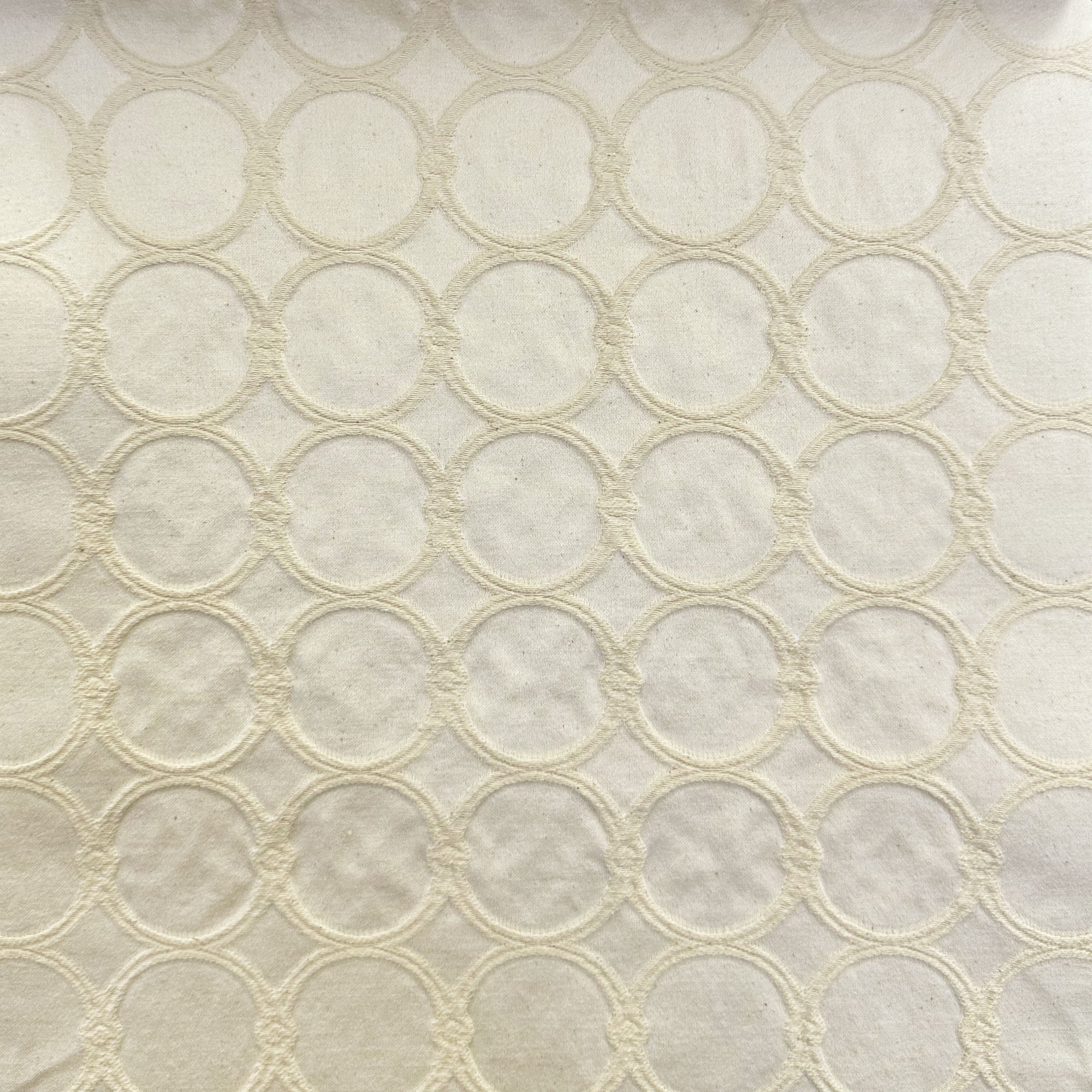 Bass fabric in color Natural/Washed showcasing fabric embossed circular pattern upholstery fabric & drapery & curtain fabric.