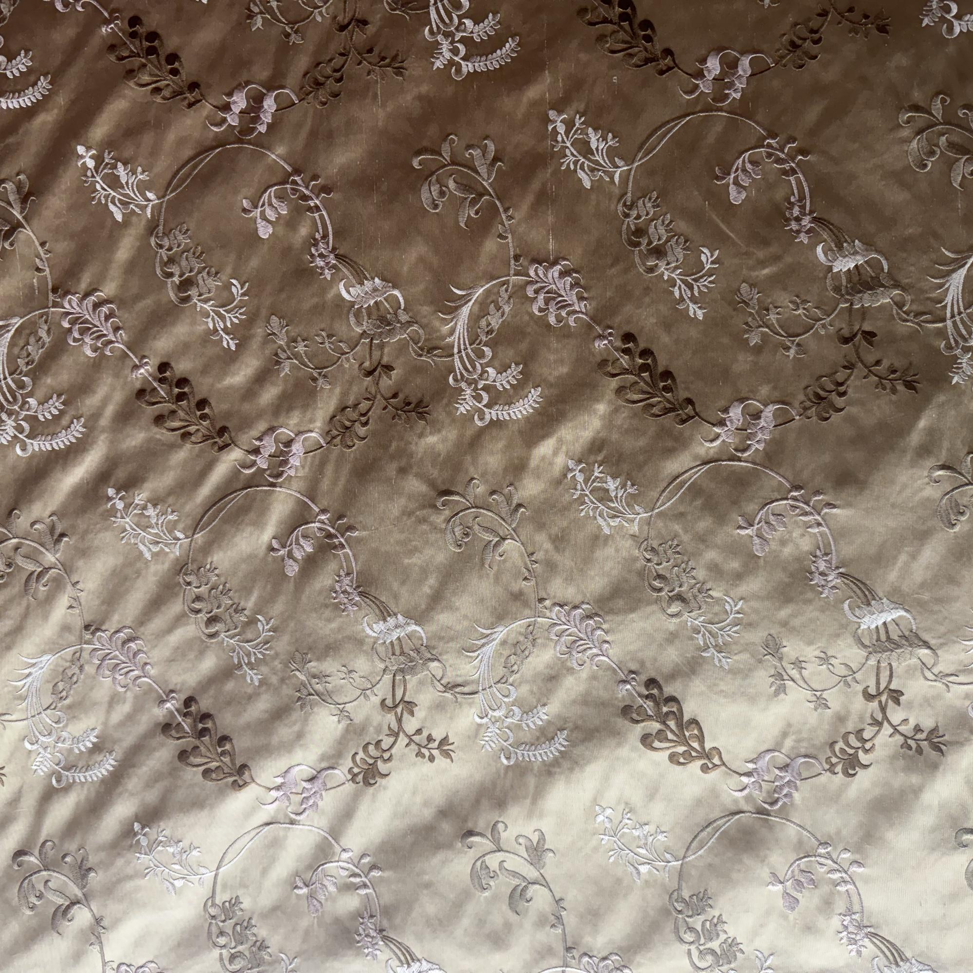Bergamo Fabric | Embroidered Floral Fabric | Drapery & Curtain Fabric