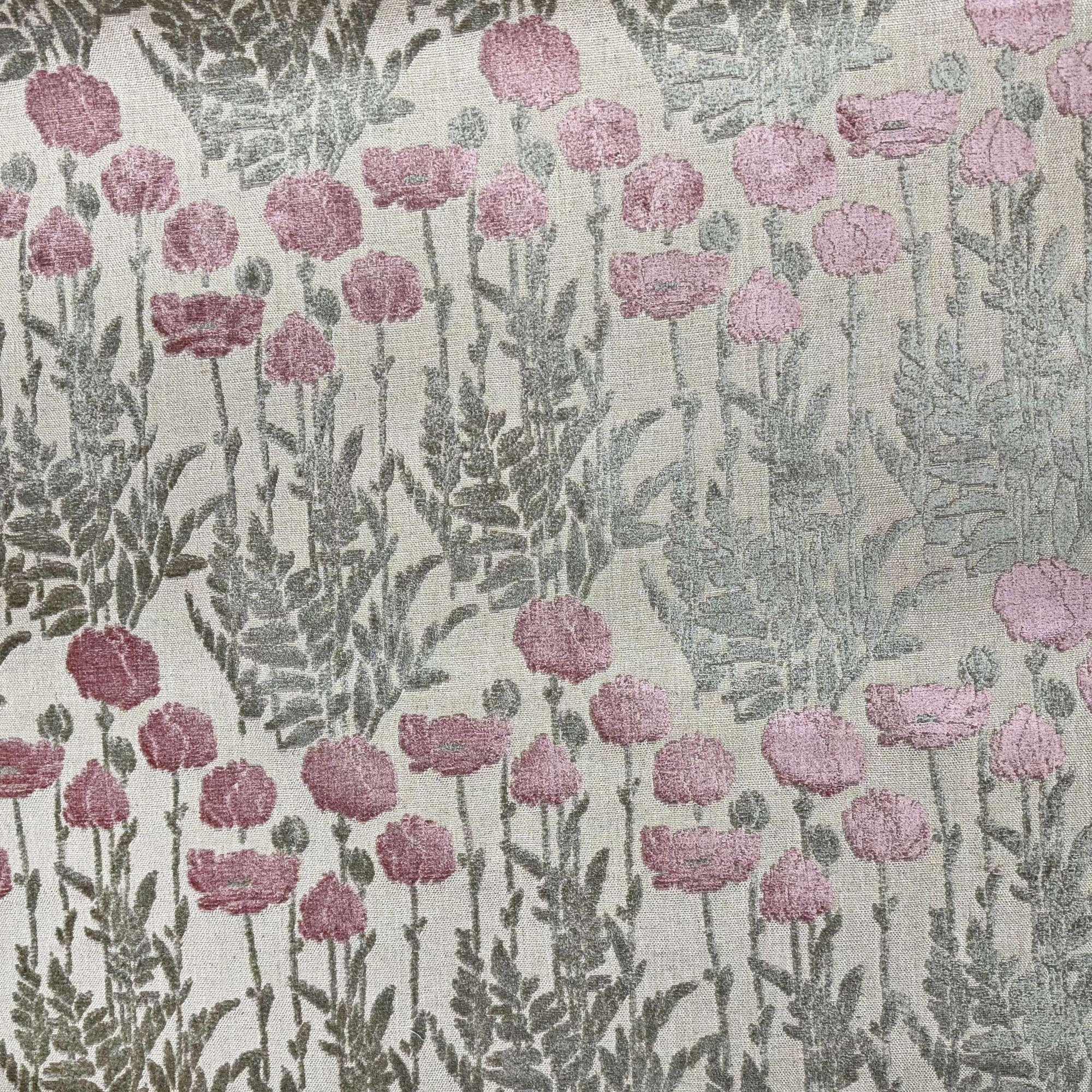 Camelia fabric in color Blush showcasing fabric floral cut velvet upholstery fabric.