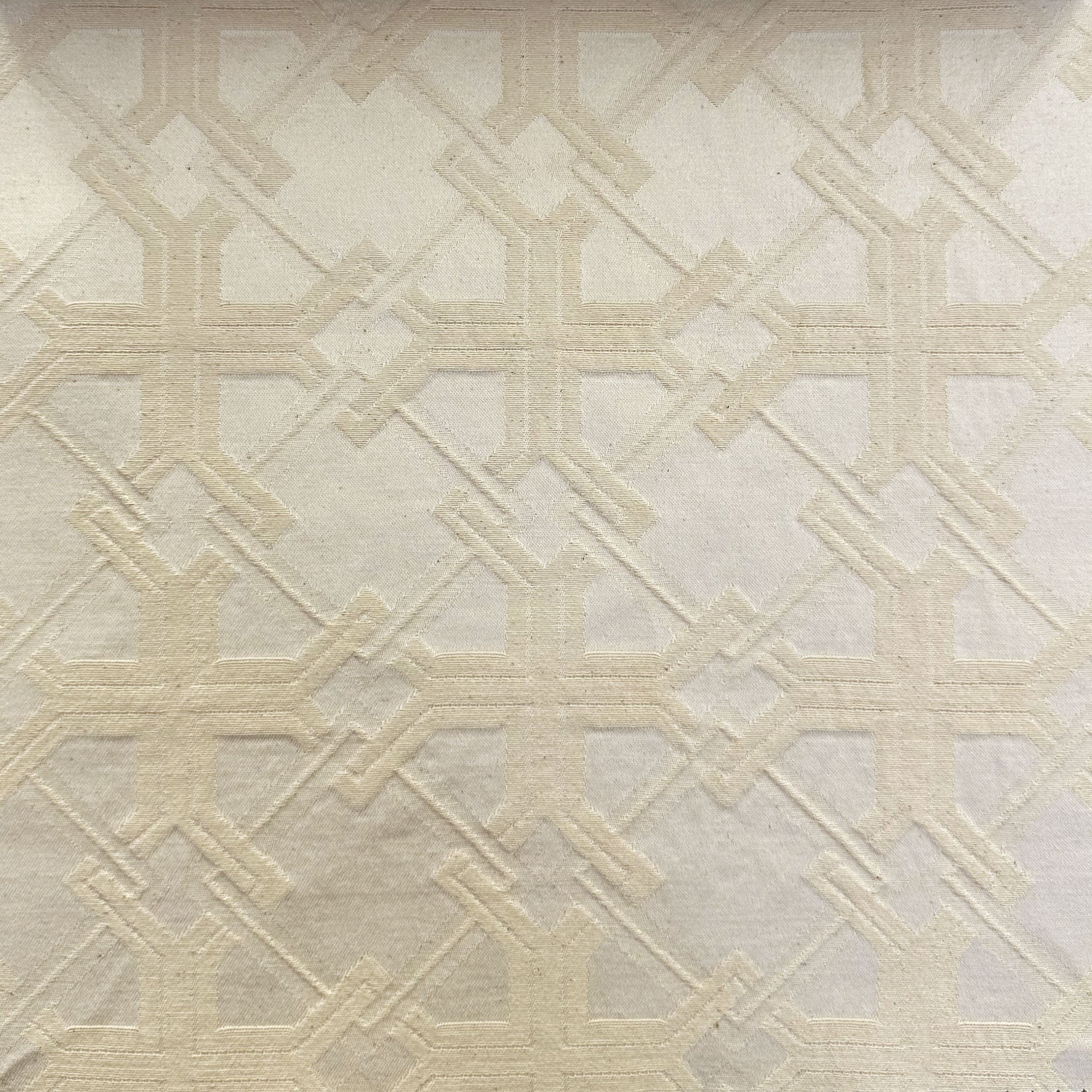 Carter fabric in color Natural/Washed showcasing fabric embossed geometric tribal pattern upholstery fabric & drapery & curtain fabric.