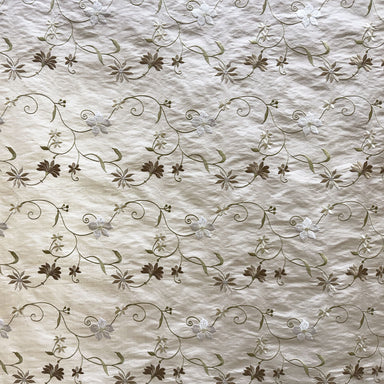 Cellini Fabric | Floral Embroidered Silk Fabric | Drapery & Curtain Fabric