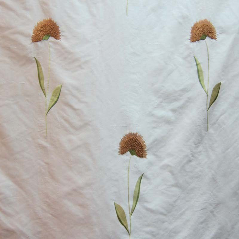 Chloe Fabric | Floral Embroidered Silk Fabric | Drapery & Curtain Fabric