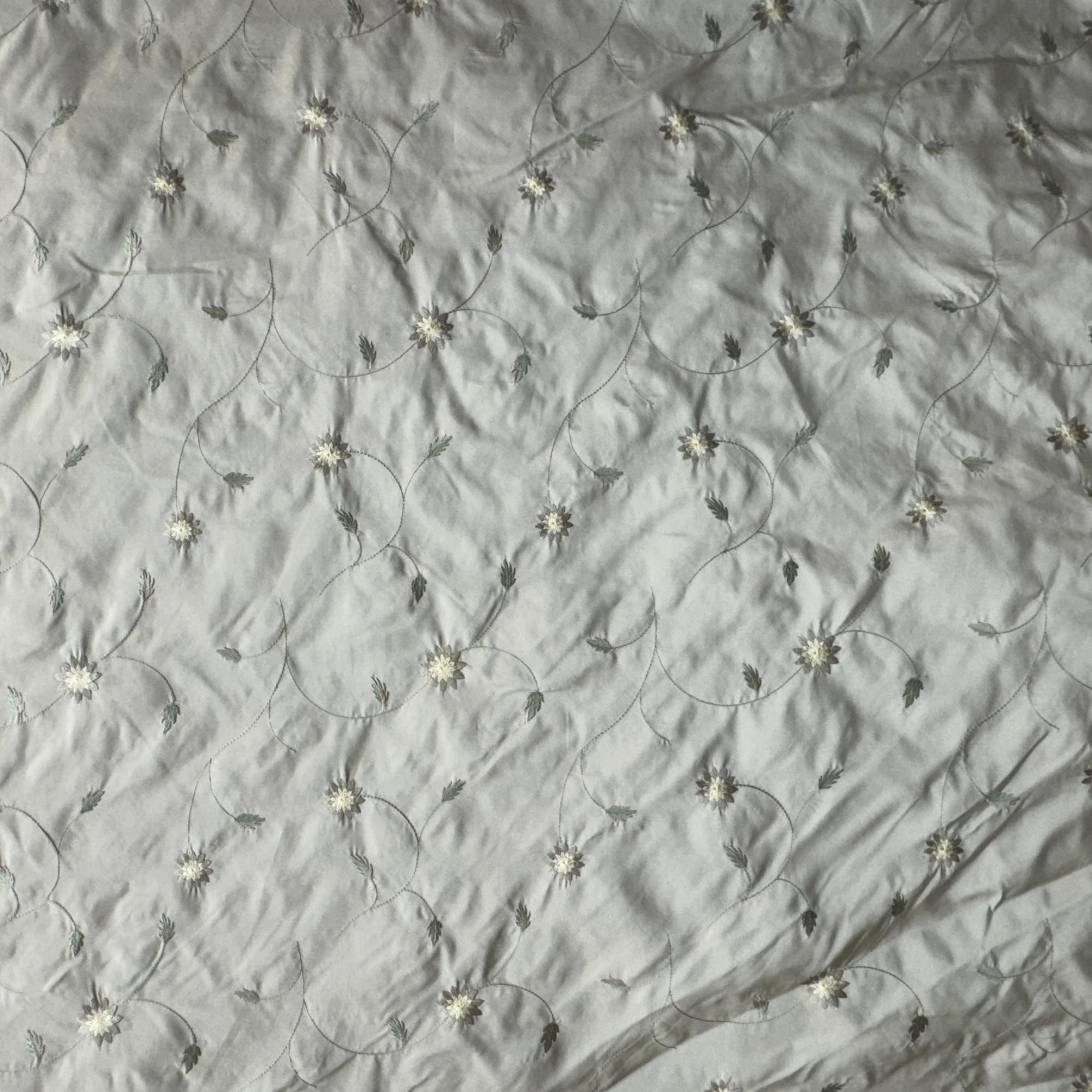 Claudio Fabric | Floral Embroidered Silk Fabric | Drapery & Curtain Fabric