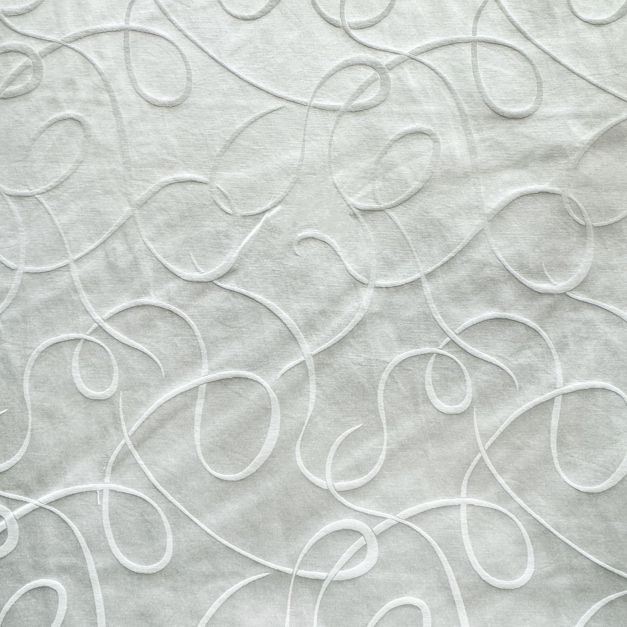 Club fabric in color White showcasing fabric embossed swirl upholstery fabric & drapery & curtain fabric.