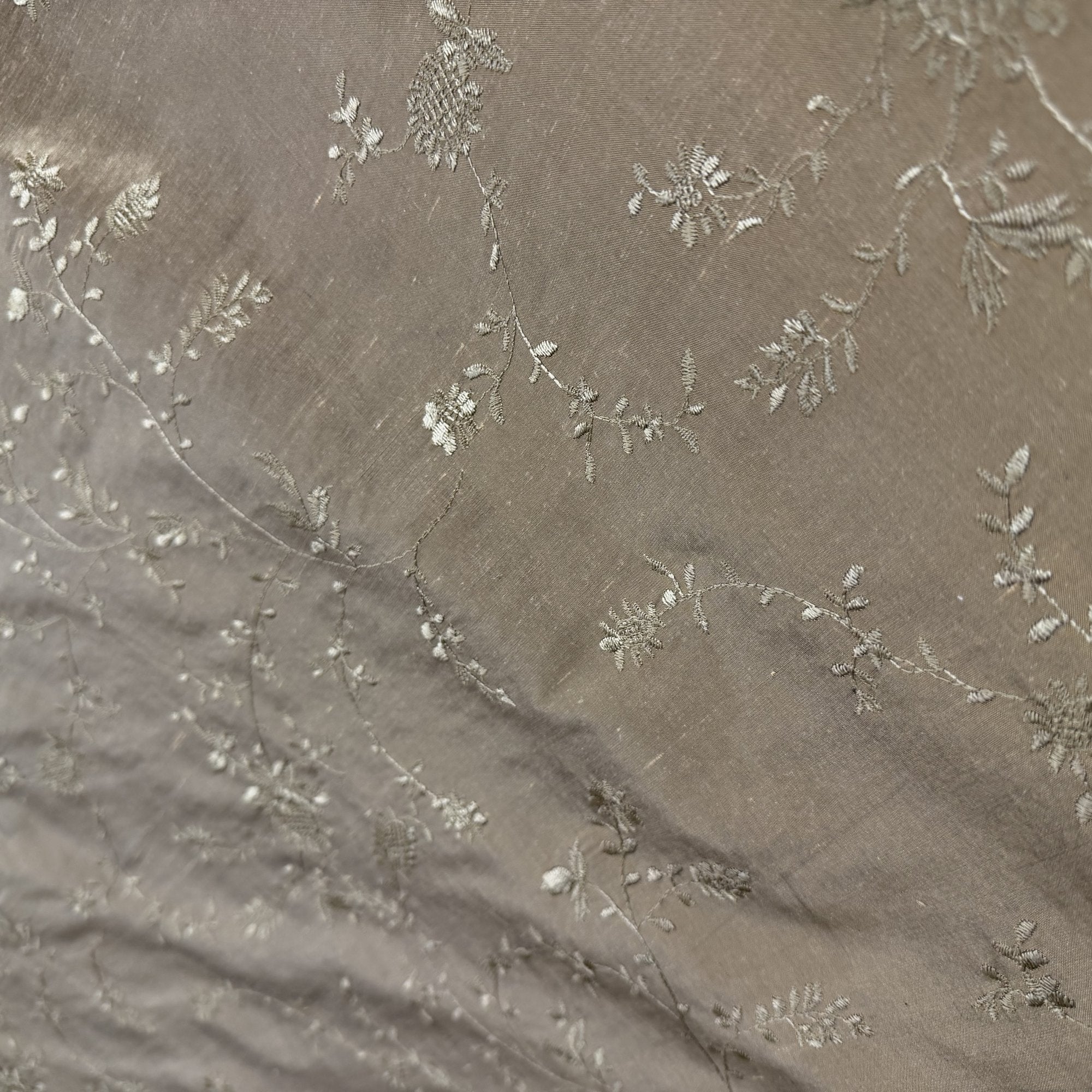 Cornelia Fabric | Floral Embroidered Silk Fabric | Drapery & Curtain Fabric