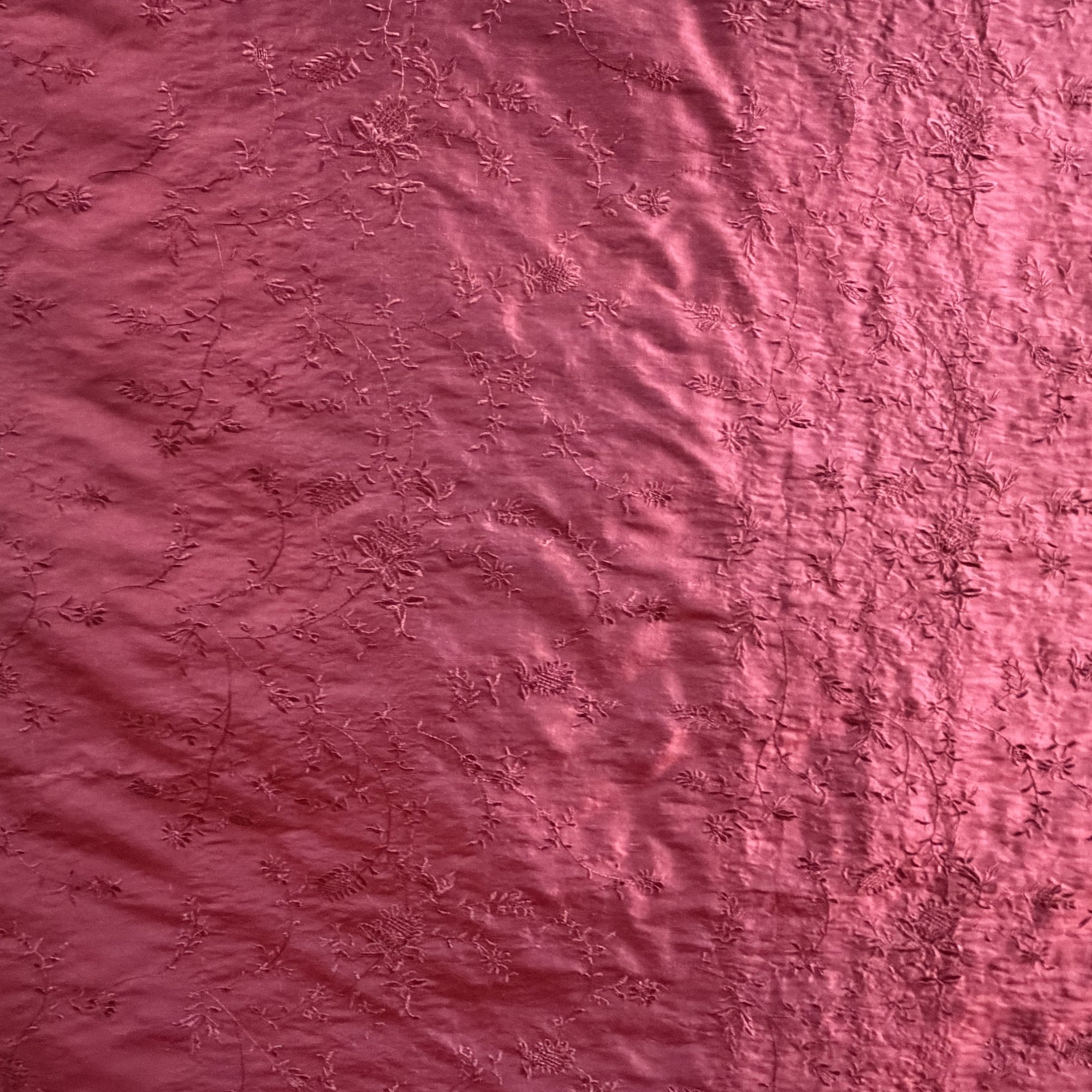 Cornelia Fabric | Floral Embroidered Silk Fabric | Drapery & Curtain Fabric