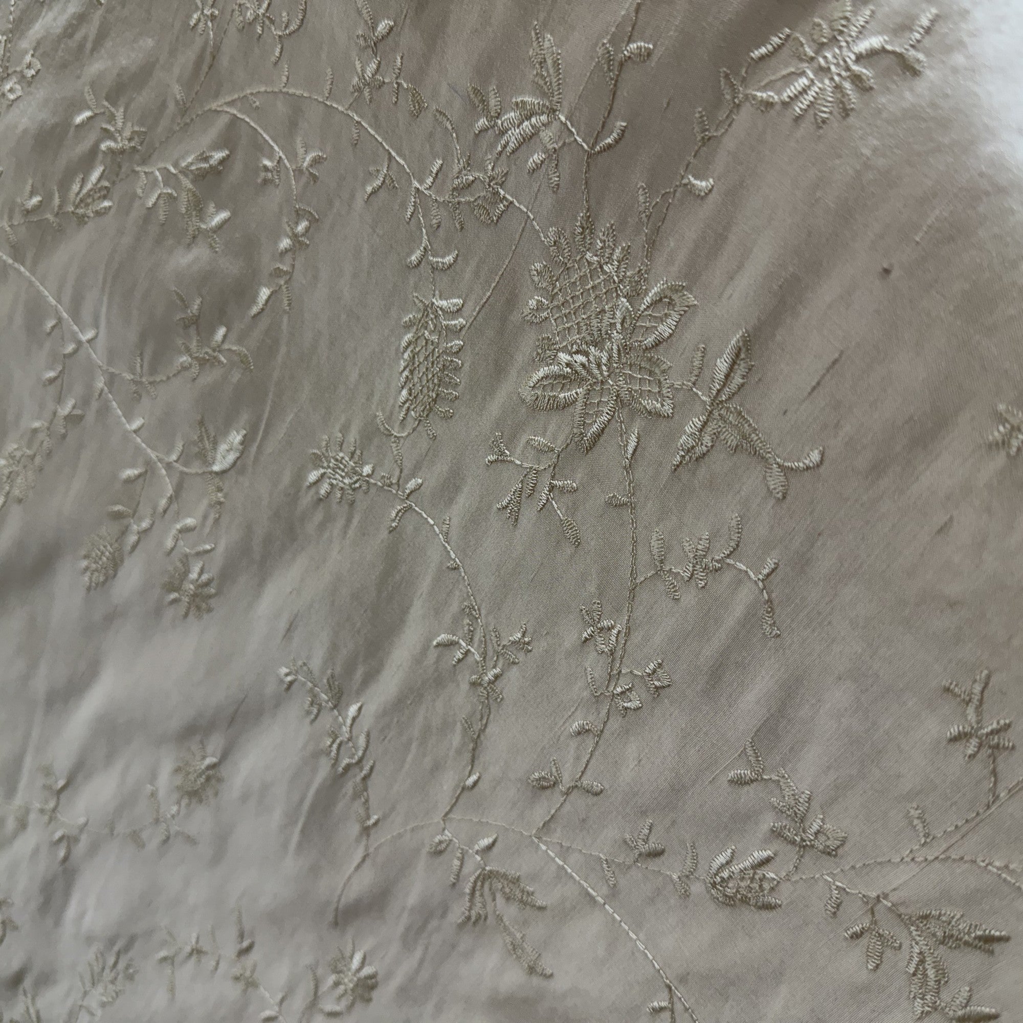 Cornelia Fabric | Floral Embroidered Silk Fabric | Drapery & Curtain Fabric