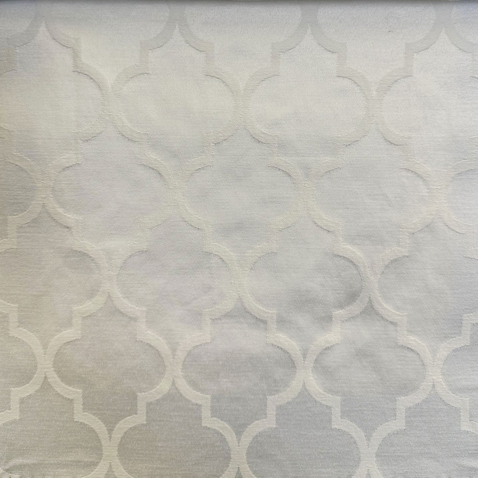 Crawford fabric in color White showcasing fabric embossed medallion jacquard upholstery fabric & drapery & curtain fabric.