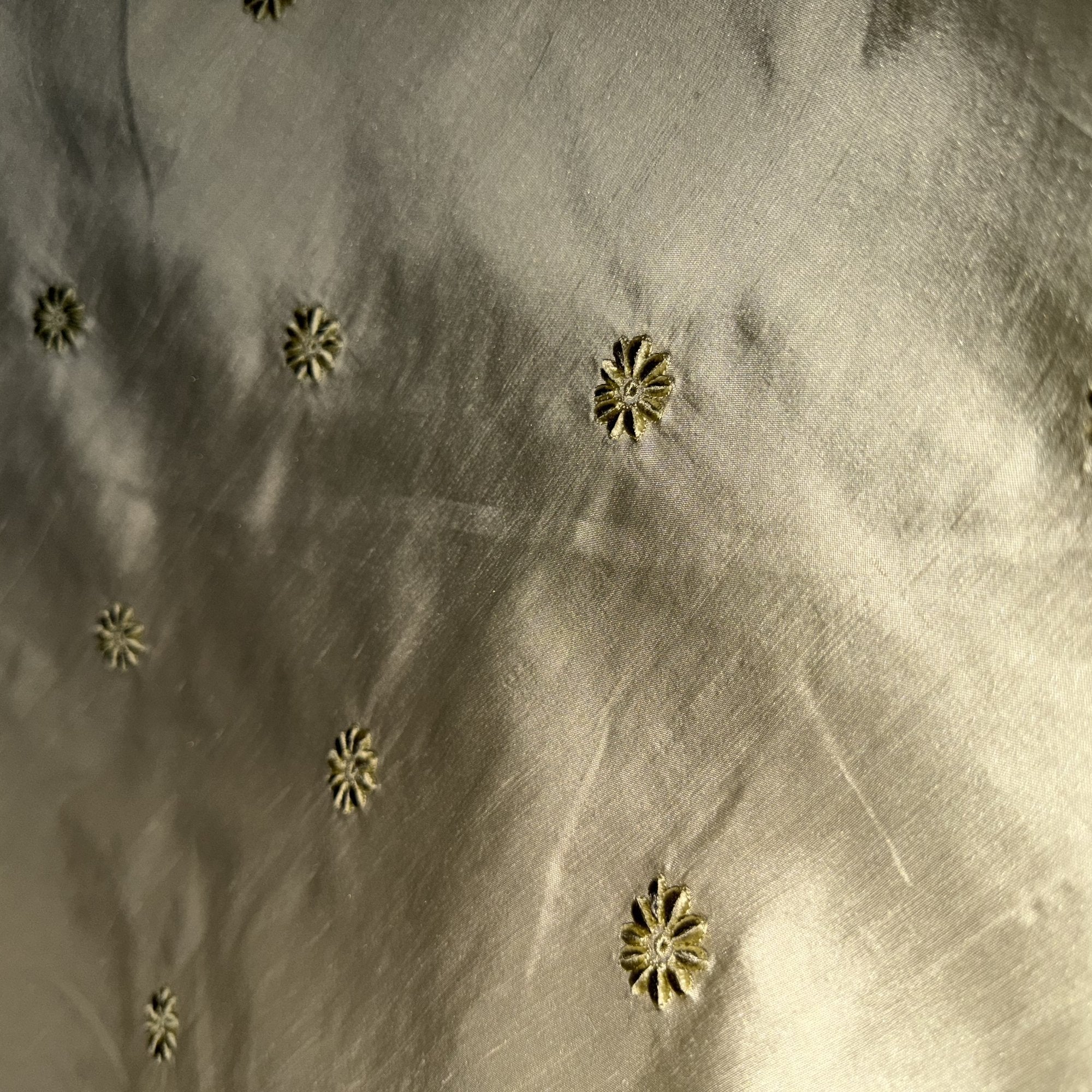 Dakota Fabric | Floral Dotted Embroidered Silk Fabric | Drapery & Curtain Fabric