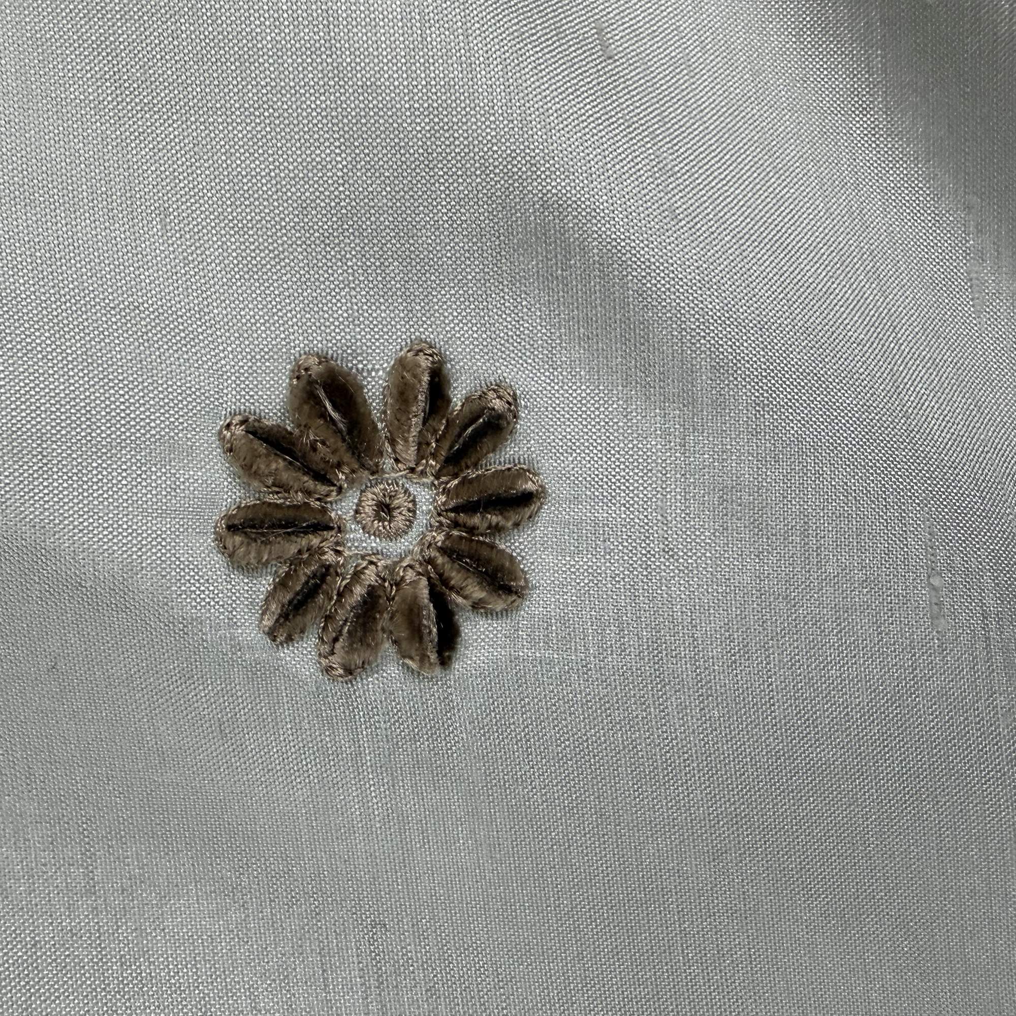 Dakota Fabric | Floral Dotted Embroidered Silk Fabric | Drapery & Curtain Fabric