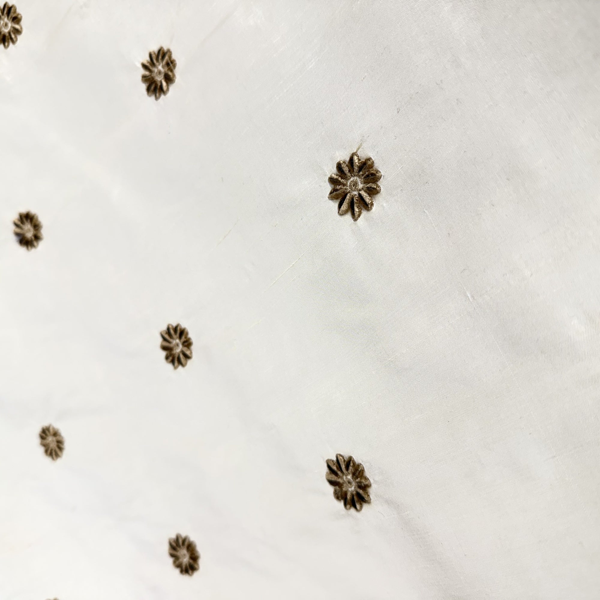 Dakota Fabric | Floral Dotted Embroidered Silk Fabric | Drapery & Curtain Fabric