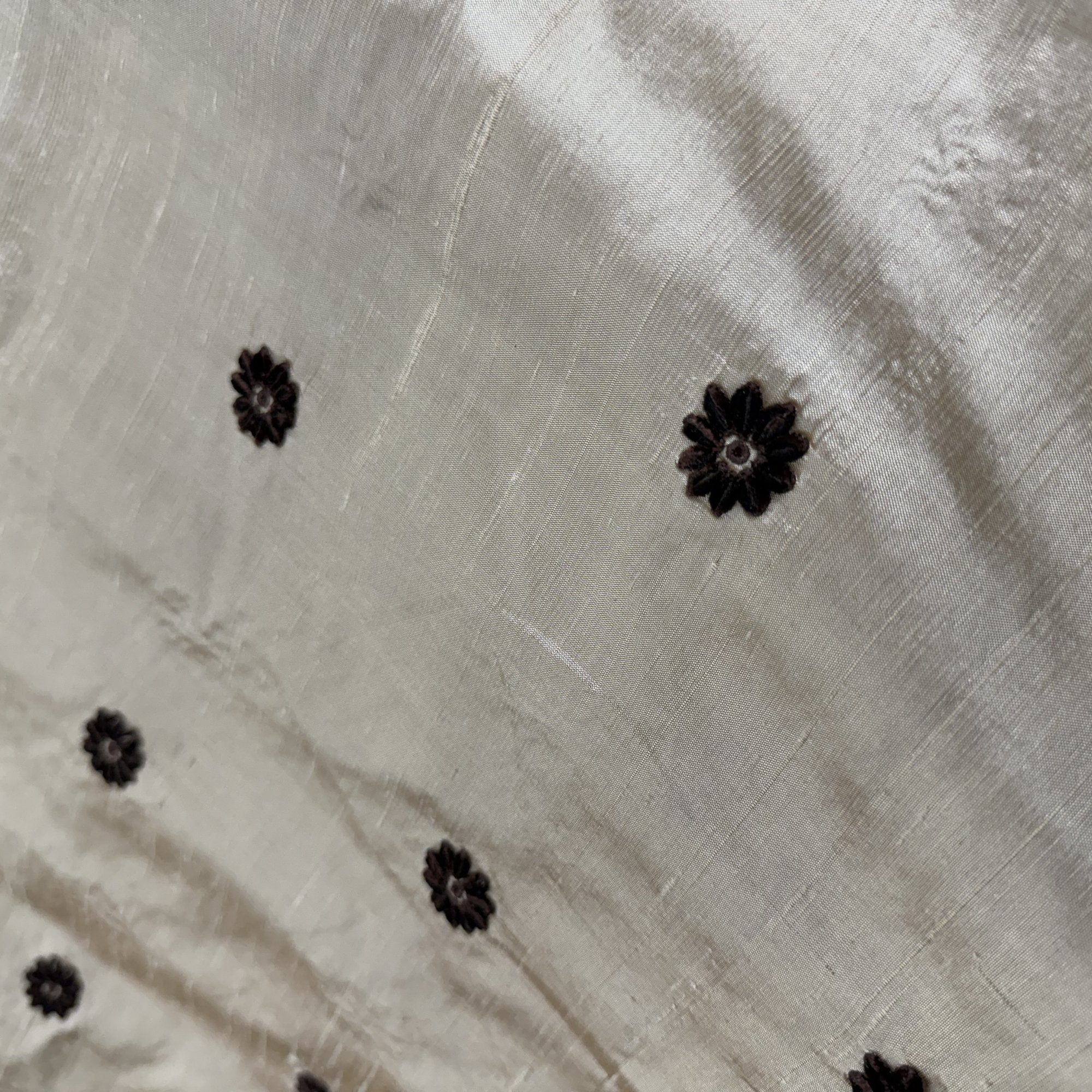 Dakota Fabric | Floral Dotted Embroidered Silk Fabric | Drapery & Curtain Fabric