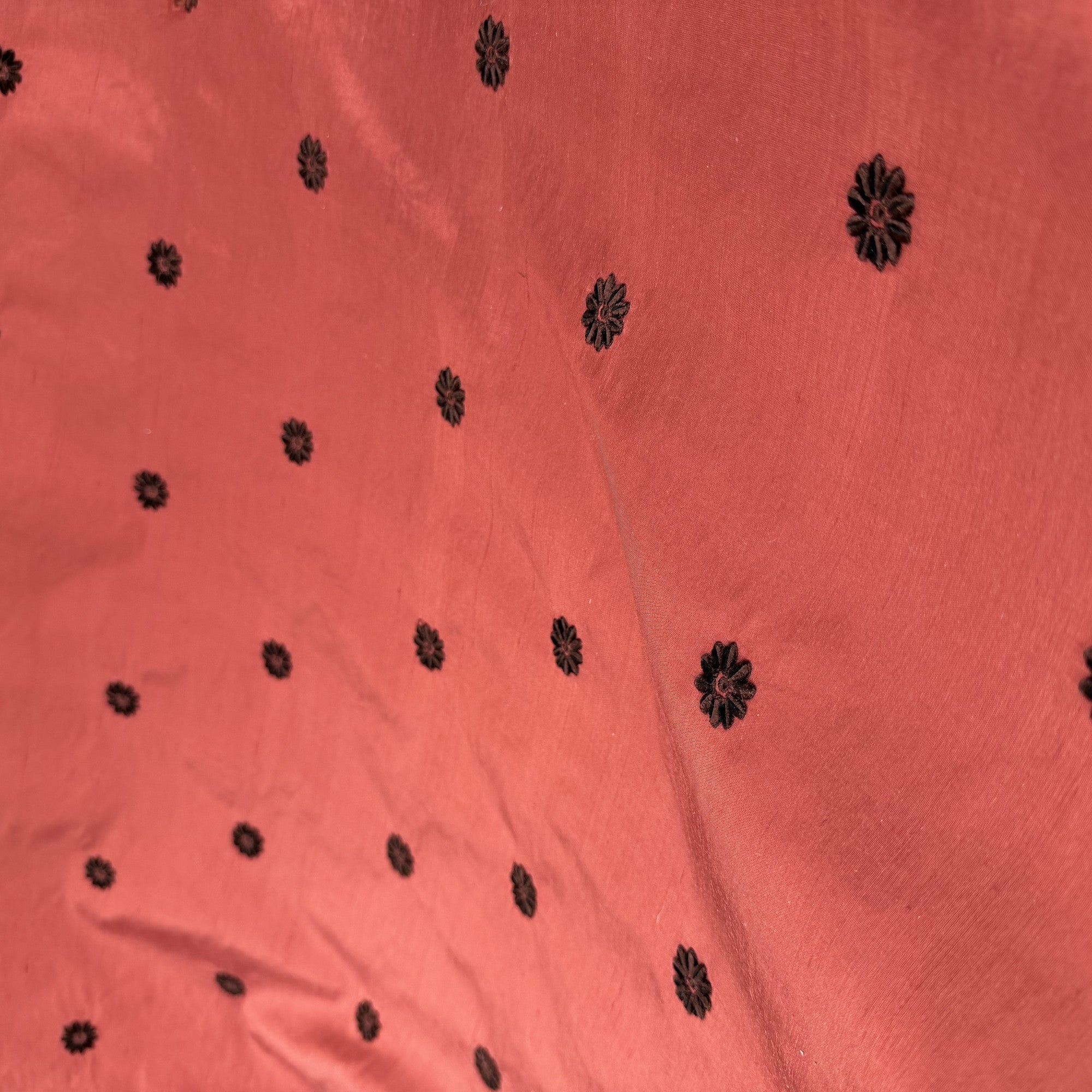 Dakota Fabric | Floral Dotted Embroidered Silk Fabric | Drapery & Curtain Fabric