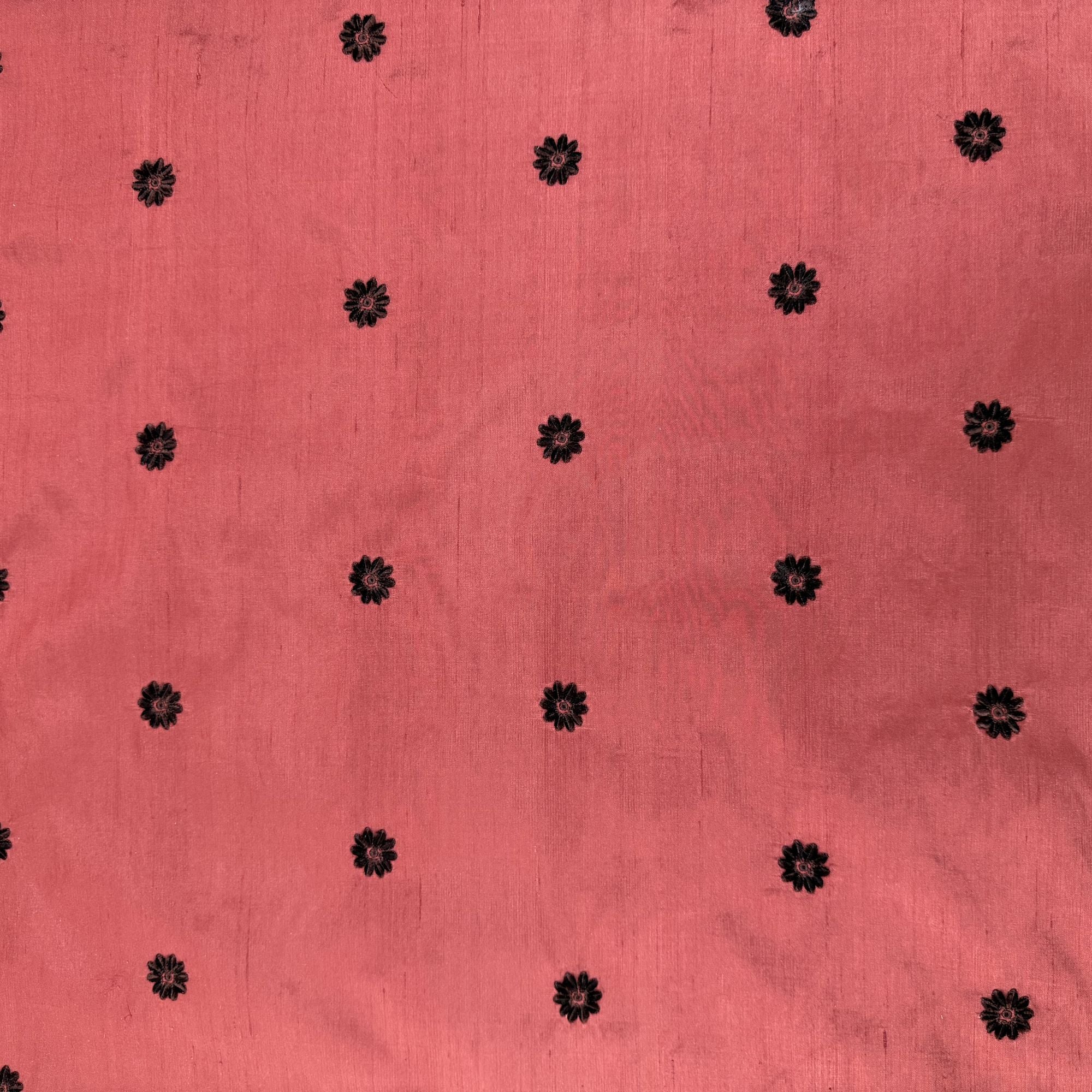 Dakota Fabric | Floral Dotted Embroidered Silk Fabric | Drapery & Curtain Fabric