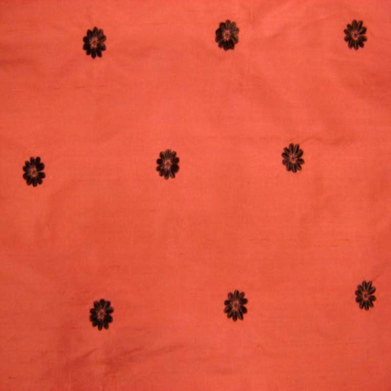 Dakota Fabric | Floral Dotted Embroidered Silk Fabric | Drapery & Curtain Fabric