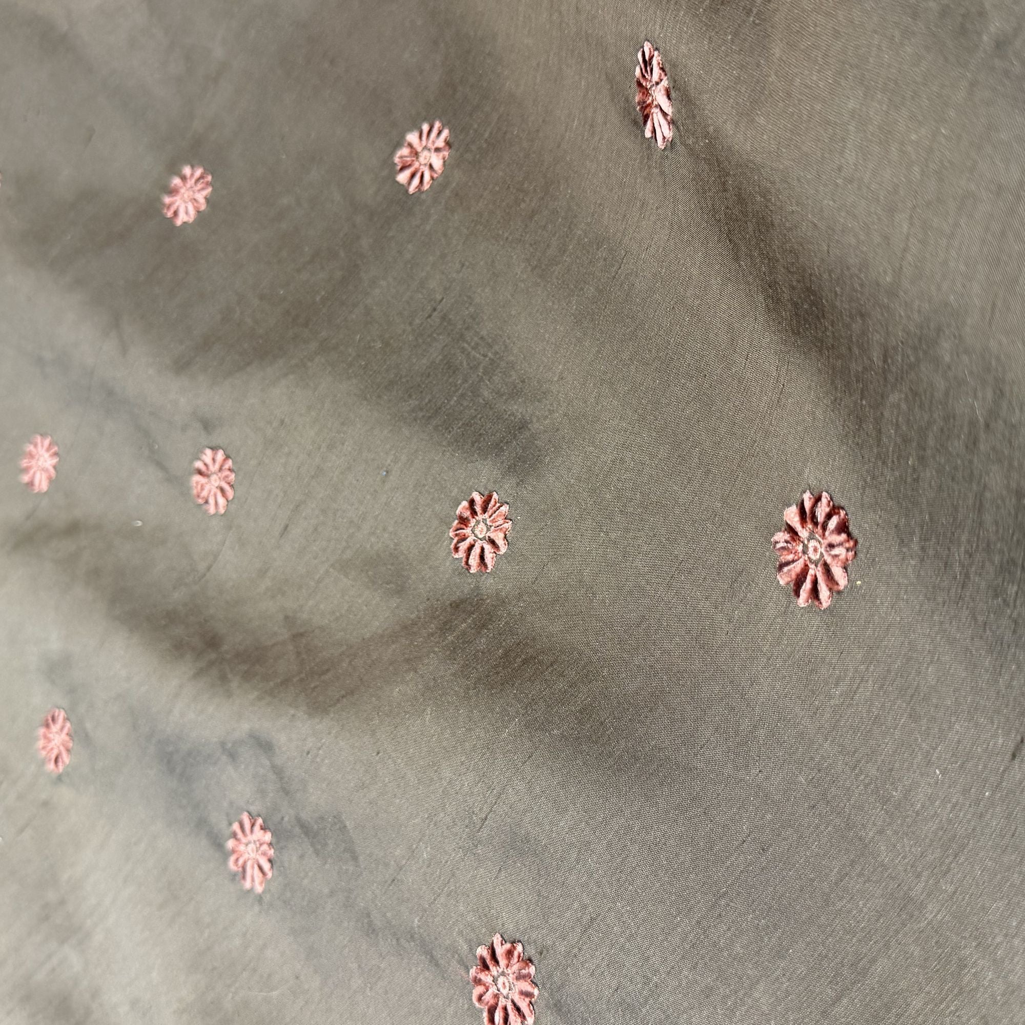 Dakota Fabric | Floral Dotted Embroidered Silk Fabric | Drapery & Curtain Fabric