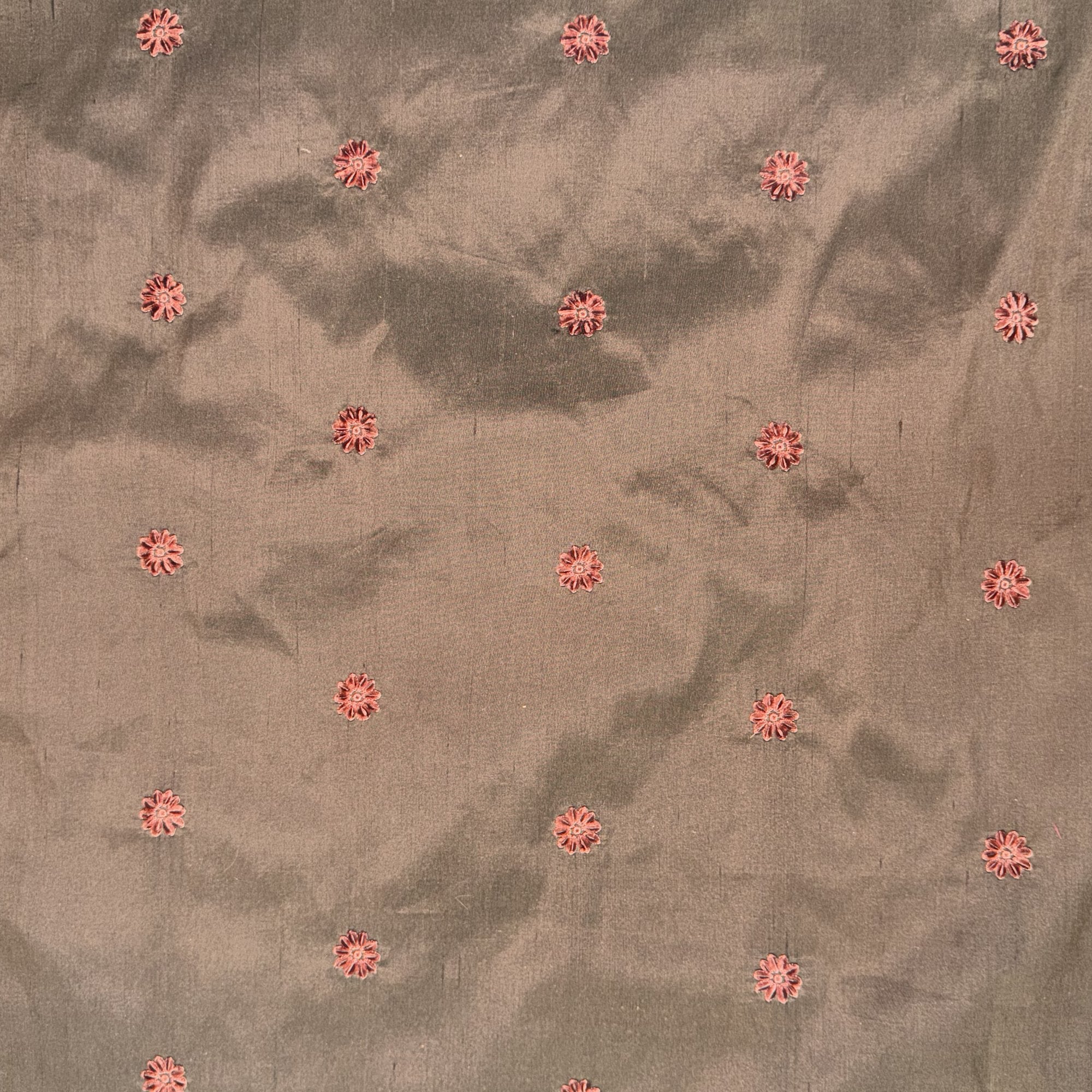 Dakota Fabric | Floral Dotted Embroidered Silk Fabric | Drapery & Curtain Fabric