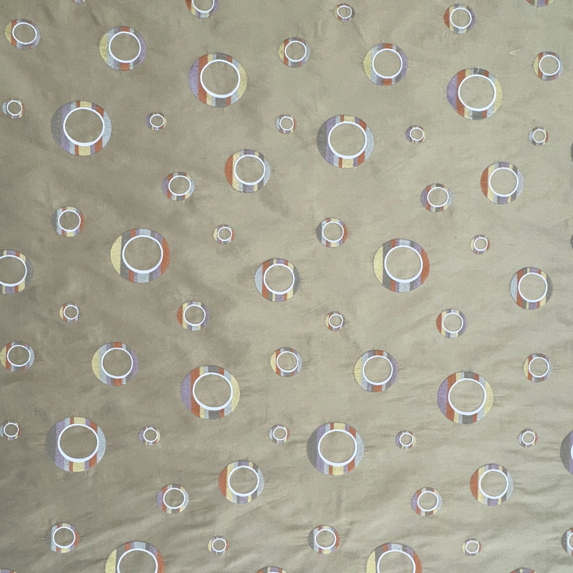 Disco Fabric | Multi-Colored Circle Silk Fabric | Drapery & Curtain Fabric