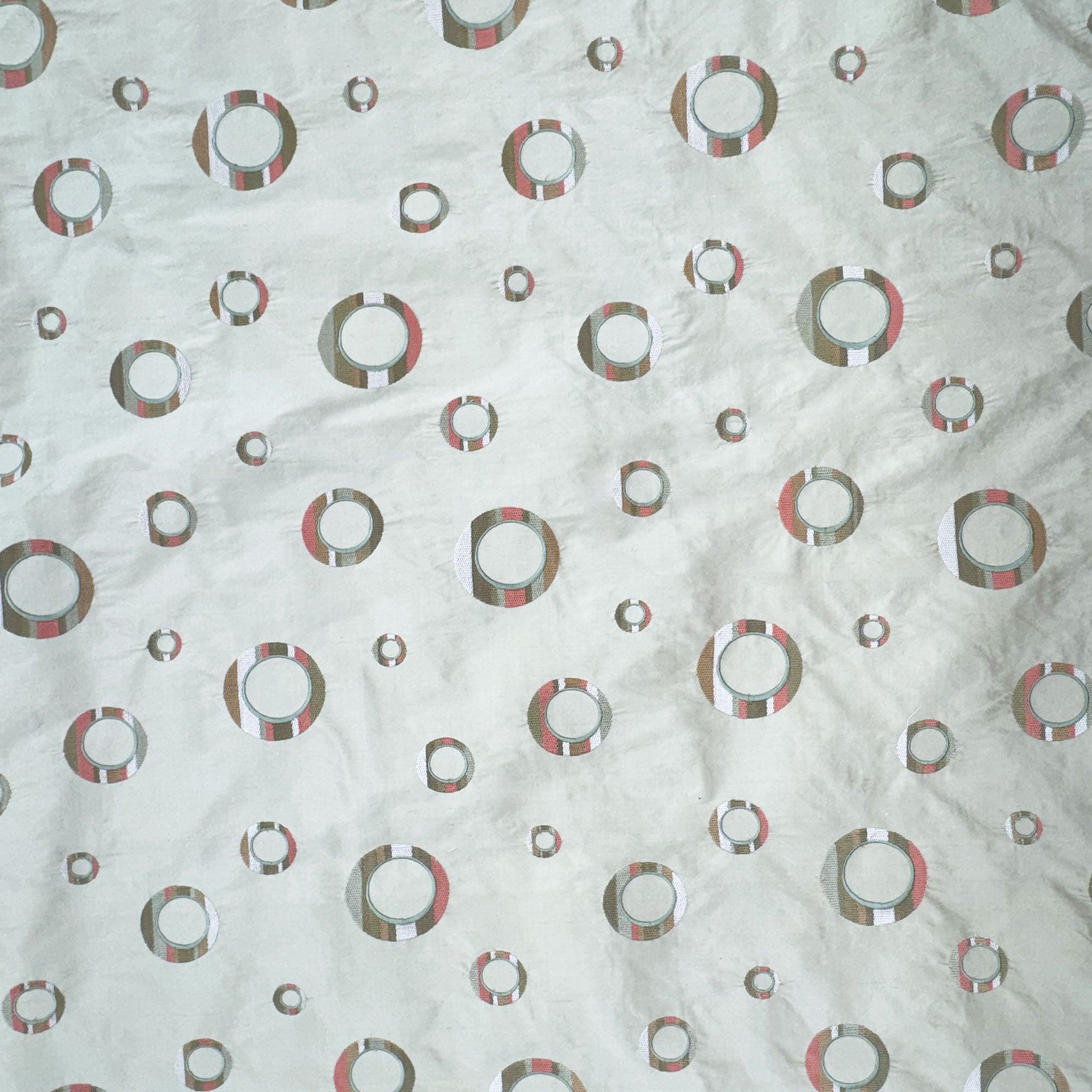 Disco Fabric | Multi-Colored Circle Silk Fabric | Drapery & Curtain Fabric