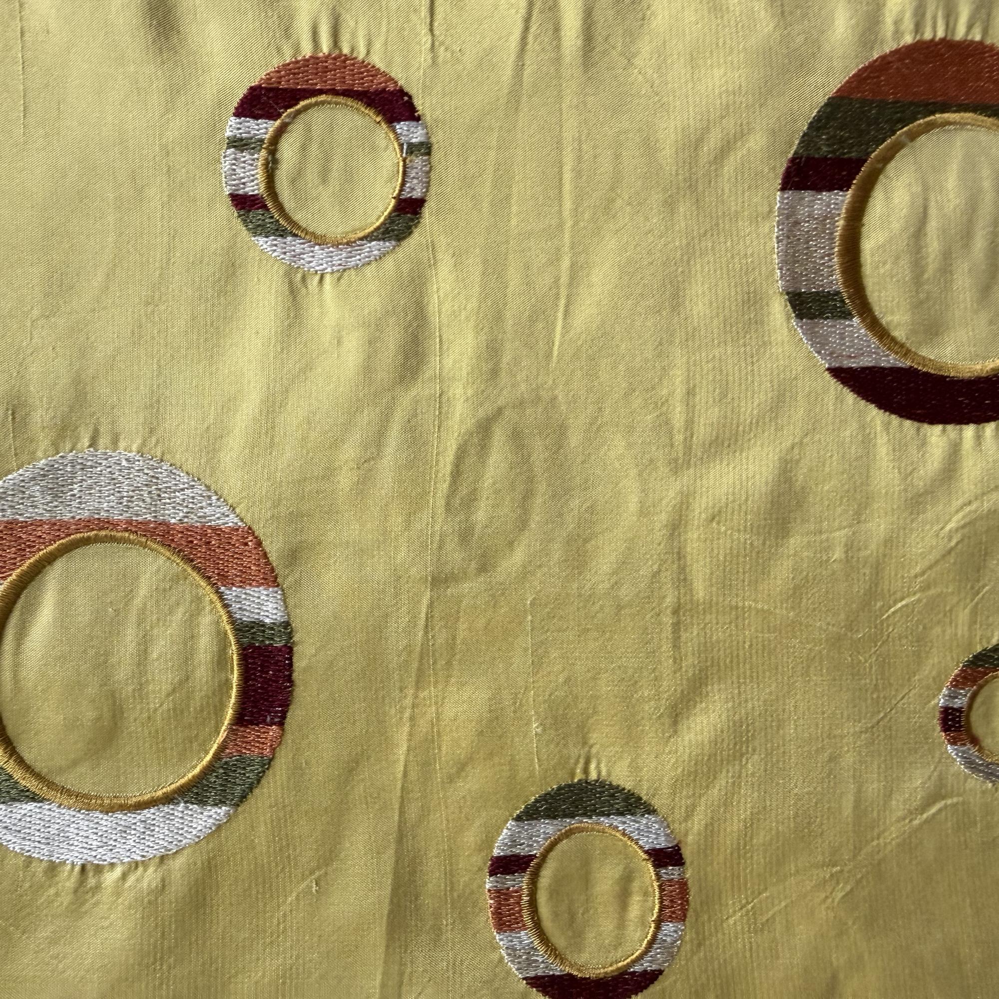 Disco Fabric | Multi-Colored Circle Silk Fabric | Drapery & Curtain Fabric