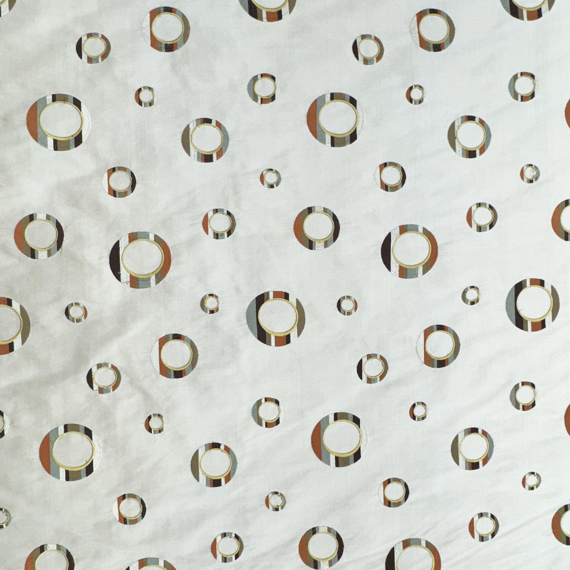 Disco Fabric | Multi-Colored Circle Silk Fabric | Drapery & Curtain Fabric