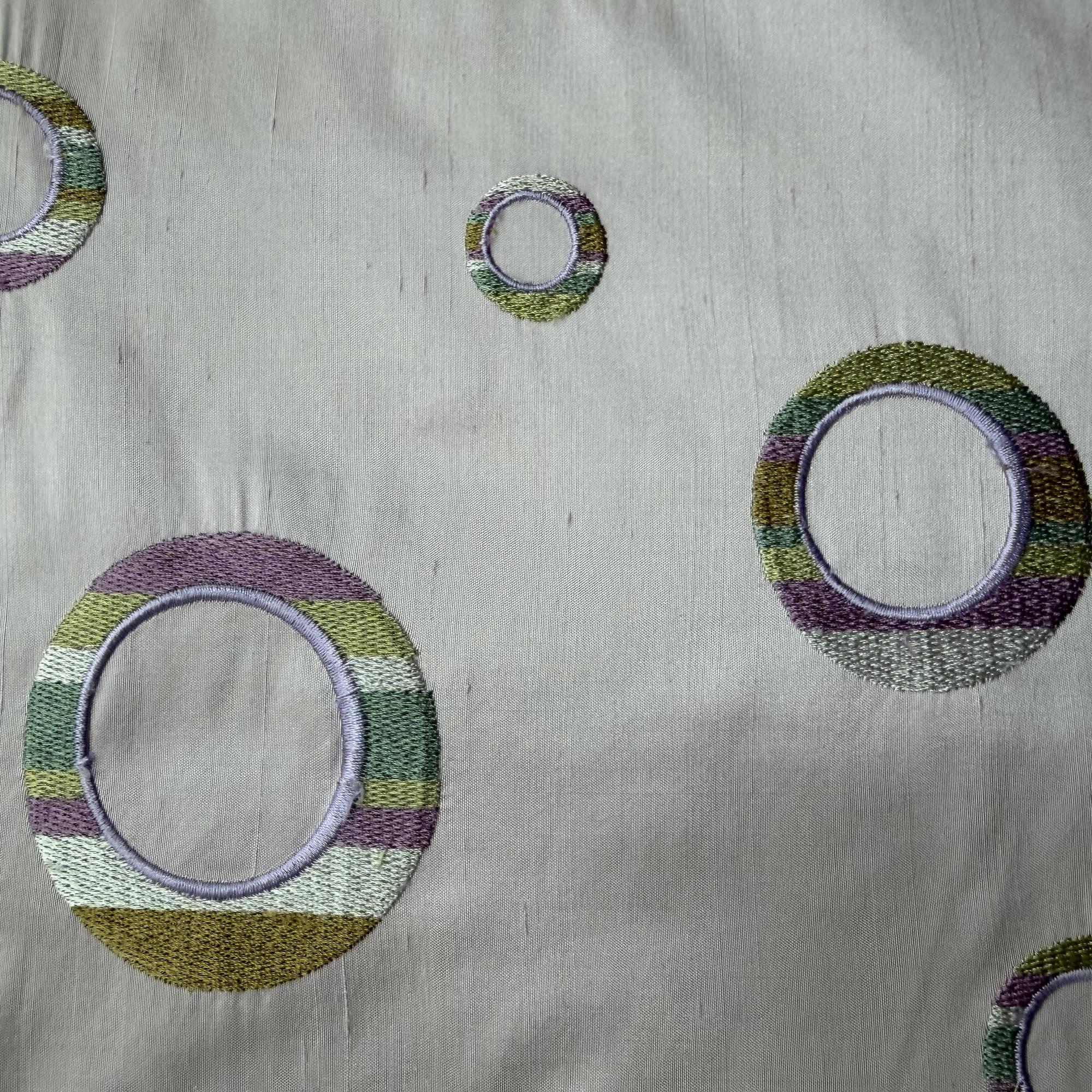 Disco Fabric | Multi-Colored Circle Silk Fabric | Drapery & Curtain Fabric
