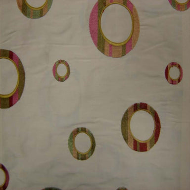 Disco Fabric | Multi-Colored Circle Silk Fabric | Drapery & Curtain Fabric