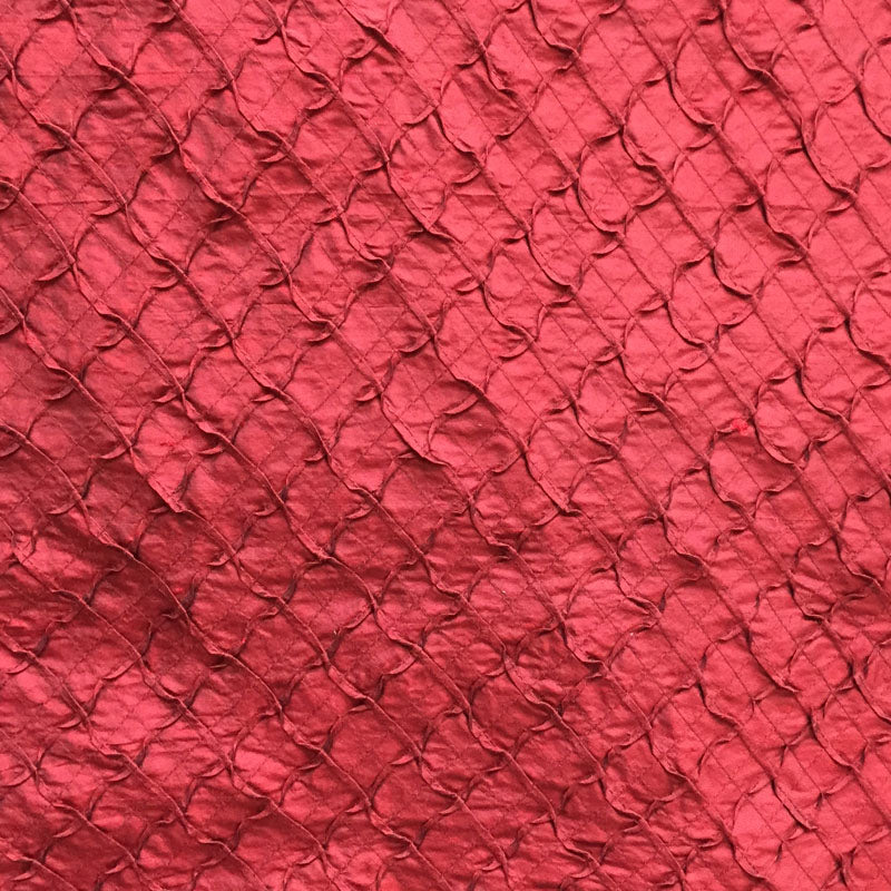 Glamour Fabric | Crushed Sold Diamond Shaped Silk Fabric | Drapery & Curtain Fabric