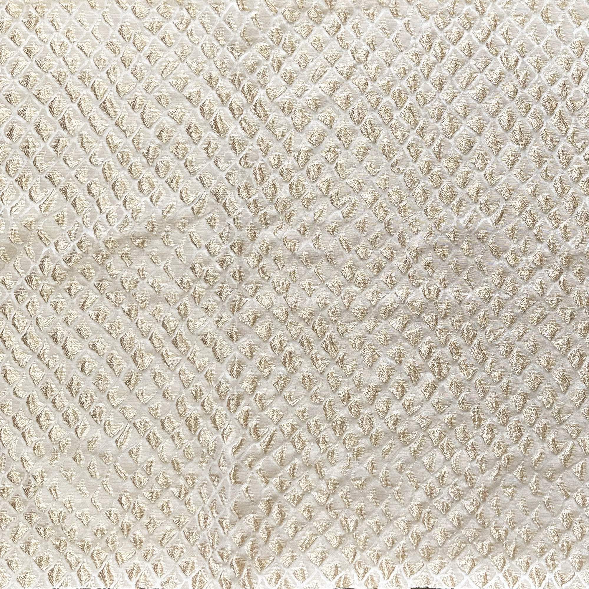 Halpern fabric in color Champagne showcasing fabric shiny diamond embossed jacquard drapery & curtain fabric.