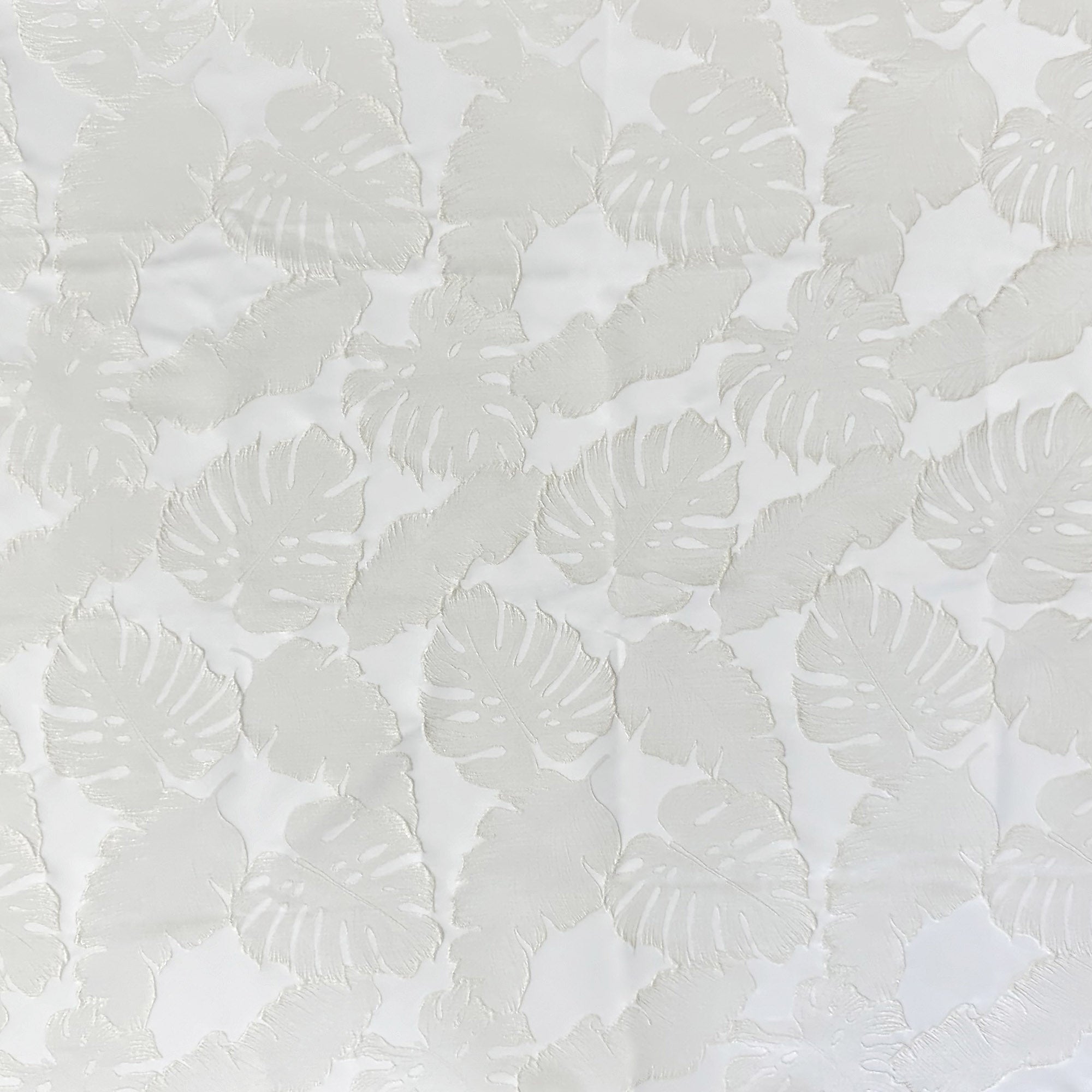 Haney fabric in color White showcasing fabric shiny floral jacquard drapery & curtain fabric.