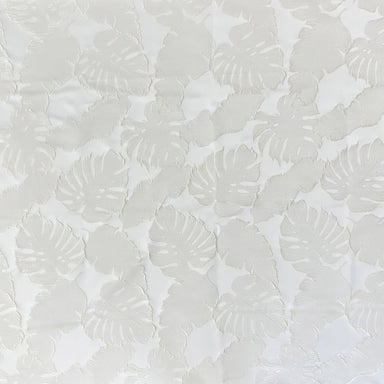 Haney fabric in color White showcasing fabric shiny floral jacquard drapery & curtain fabric.