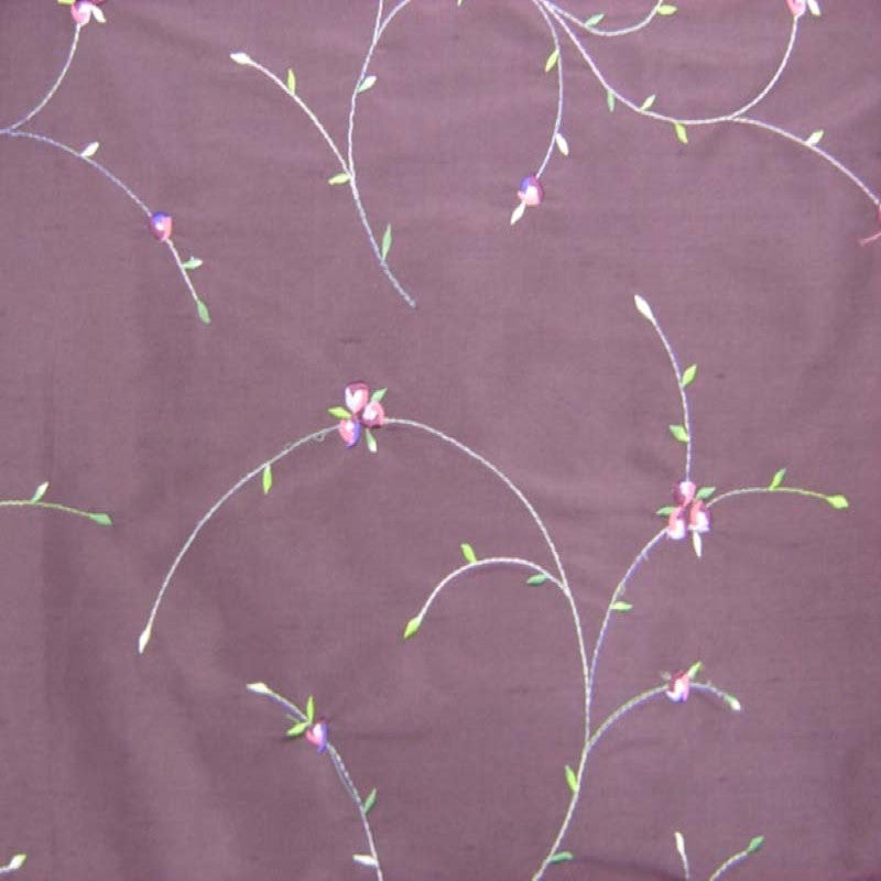 Kala Fabric | Floral Embroidered Silk Fabric | Drapery & Curtain Fabric