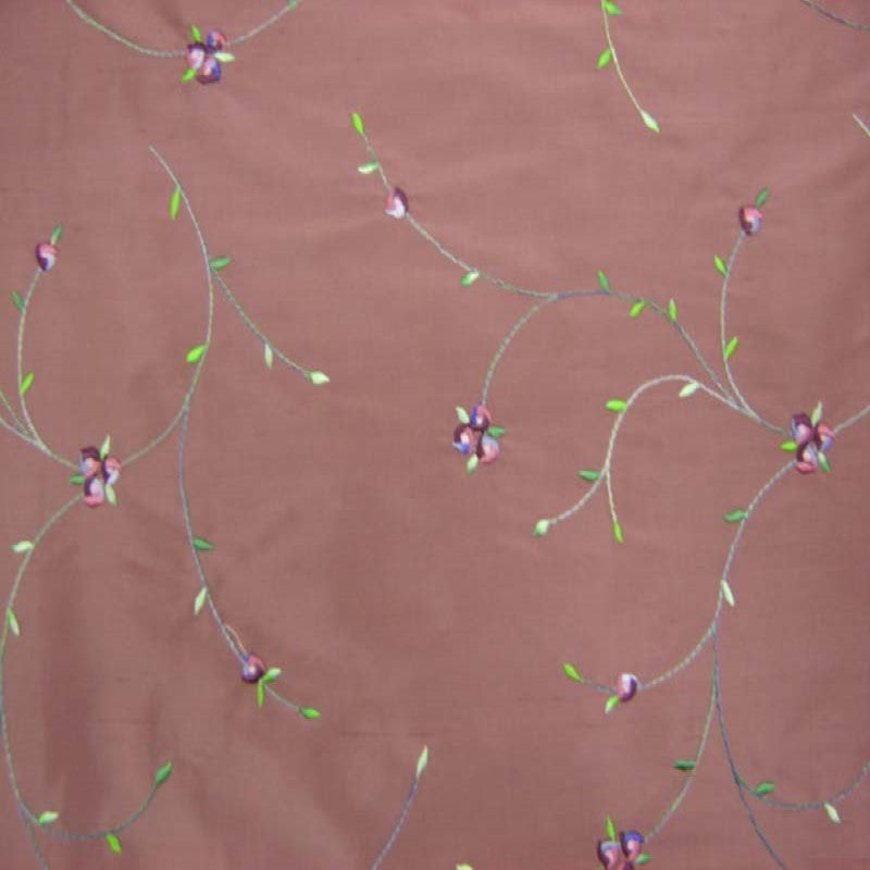 Kala Fabric | Floral Embroidered Silk Fabric | Drapery & Curtain Fabric