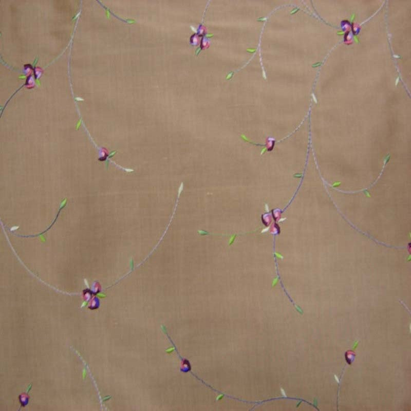Kala Fabric | Floral Embroidered Silk Fabric | Drapery & Curtain Fabric