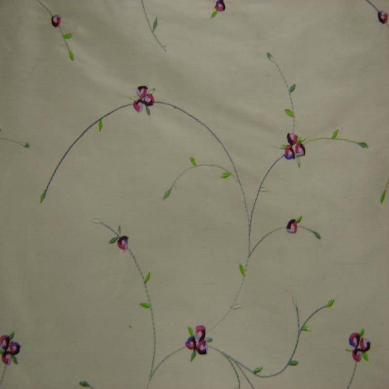 Kala Fabric | Floral Embroidered Silk Fabric | Drapery & Curtain Fabric