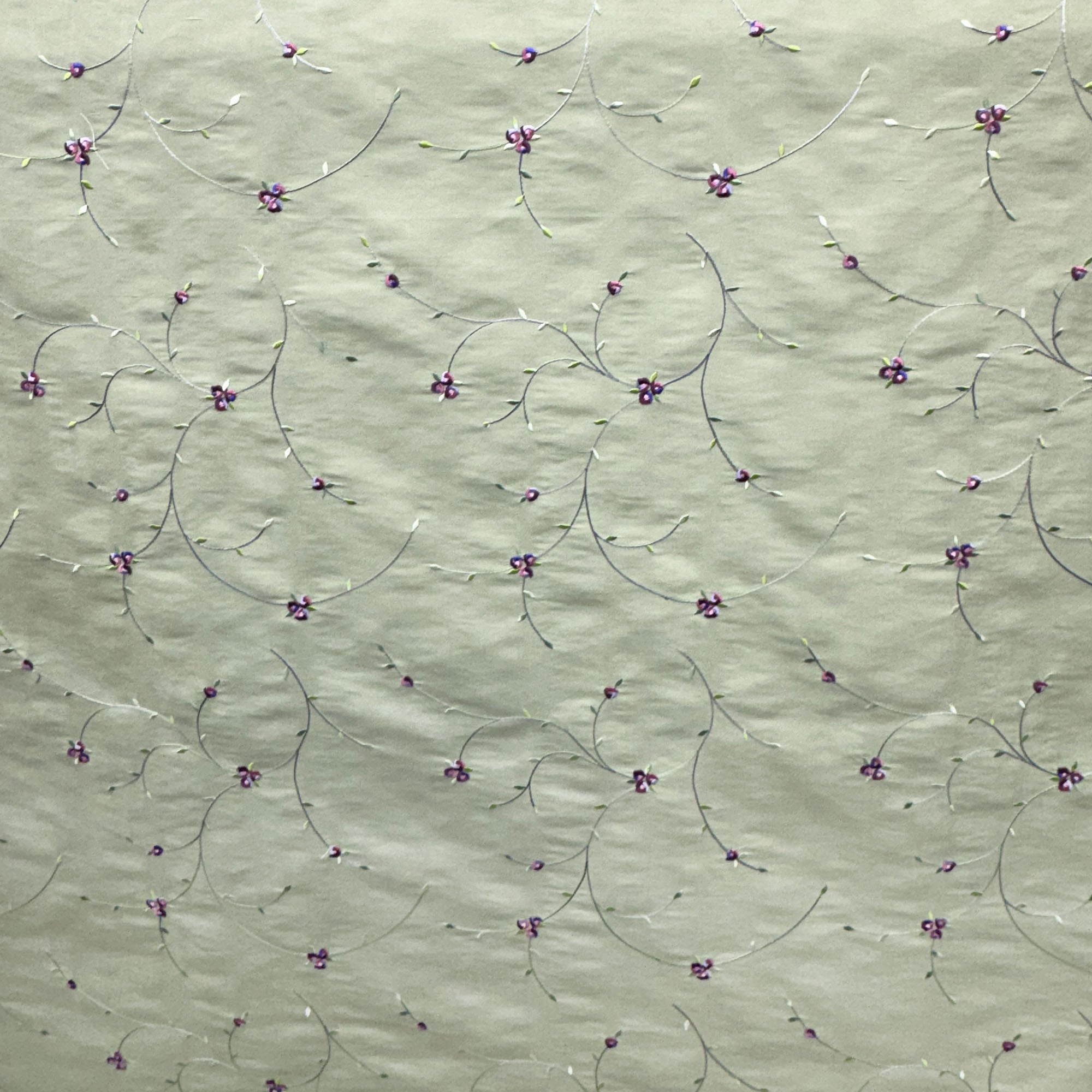 Kala Fabric | Floral Embroidered Silk Fabric | Drapery & Curtain Fabric