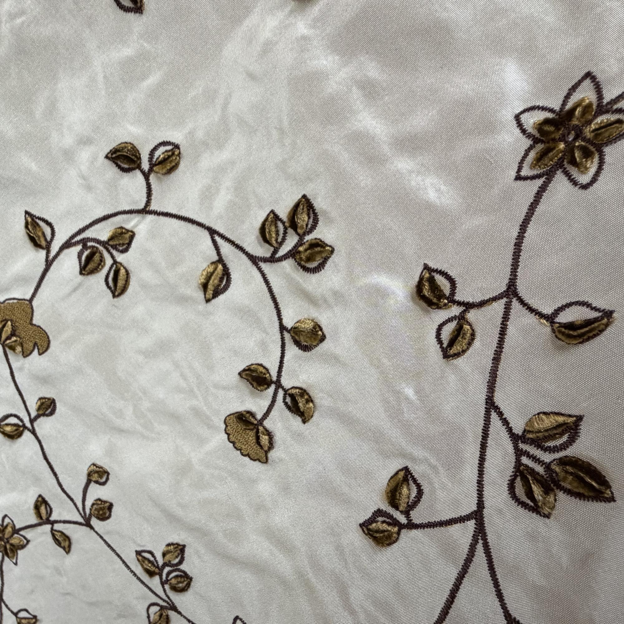 Kalei Fabric | Floral Swirl Velvet Embroidered Silk Fabric | Drapery & Curtain Fabric
