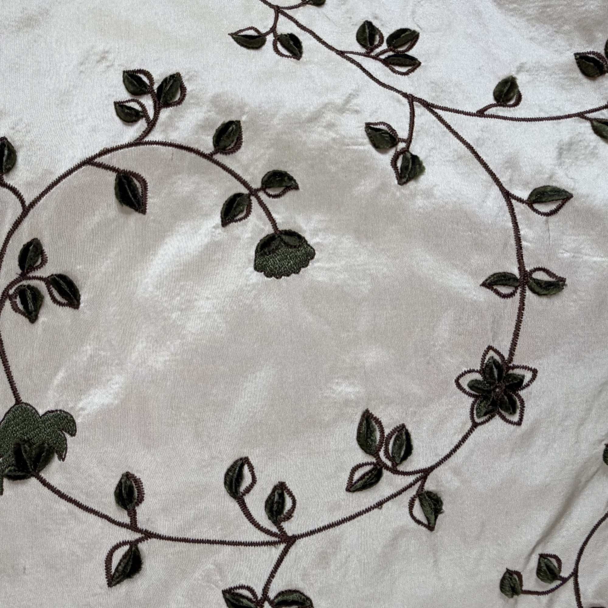 Kalei Fabric | Floral Swirl Velvet Embroidered Silk Fabric | Drapery & Curtain Fabric