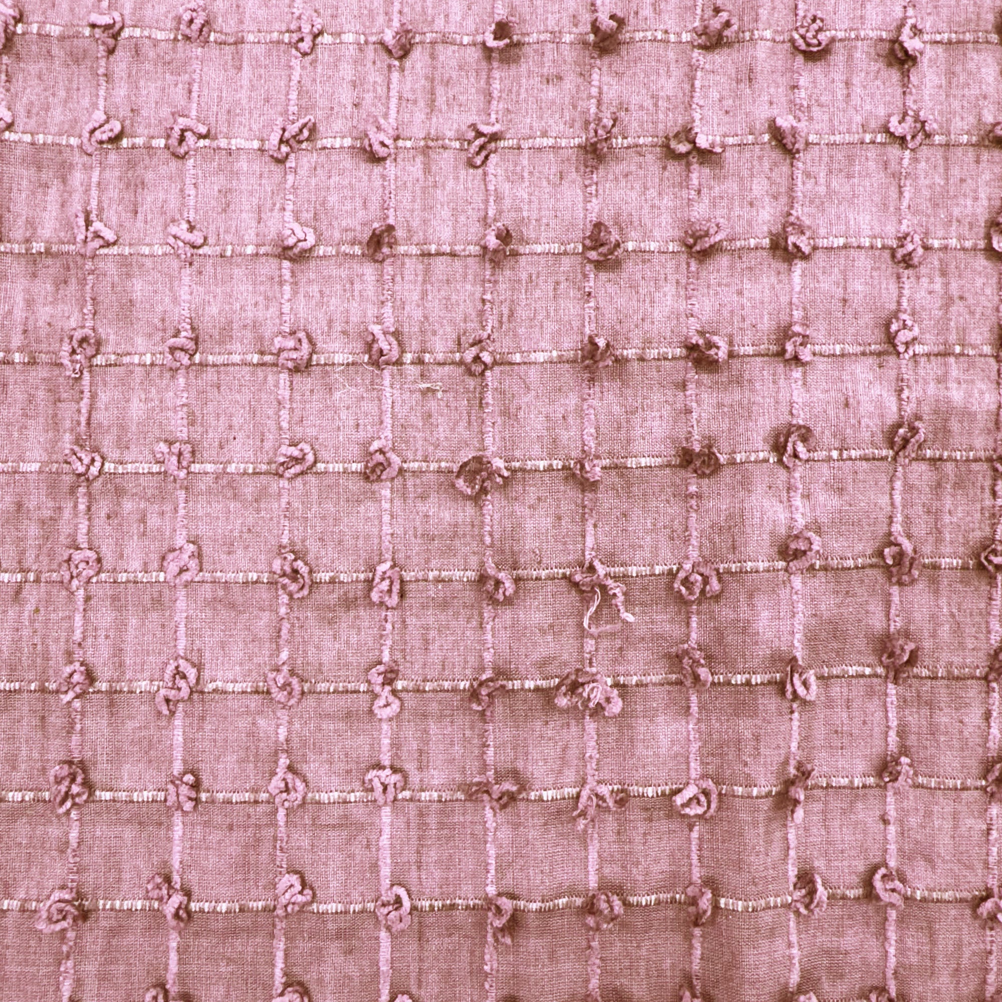 Kerala Fabric | Small Square Tufted Knots Silk Fabric | Drapery & Curtain Fabric