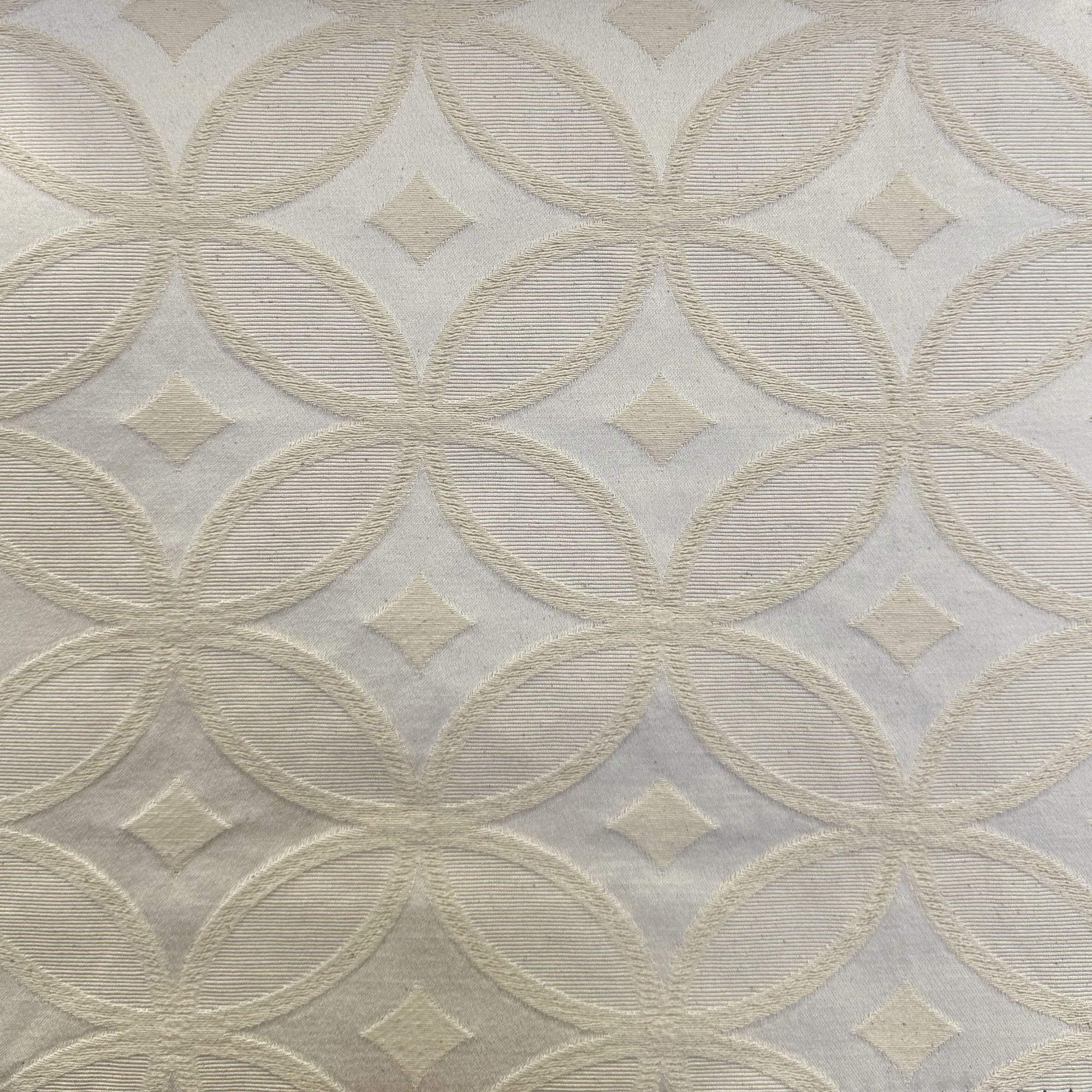 Lately fabric in color Natural/Washed showcasing fabric embossed circular diamond jacquard upholstery fabric & drapery & curtain fabric.