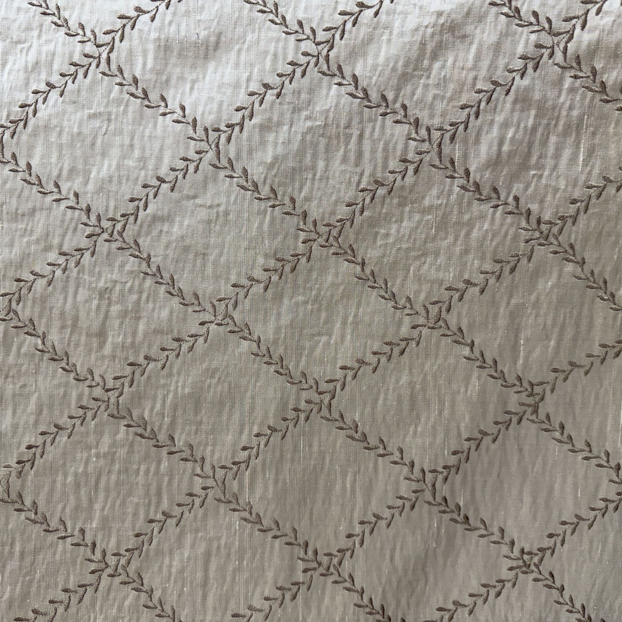 Marilyn Fabric | Diamond Embroidered Floral Silk Fabric | Drapery & Curtain Fabric