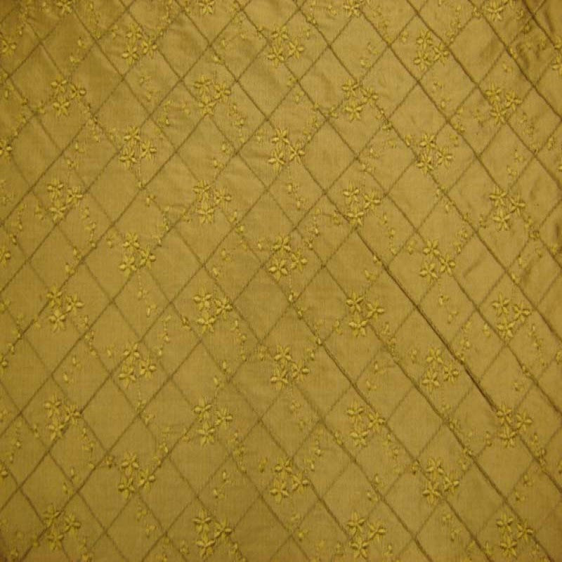 Orissa Fabric | Small Diamond Floral Embroidered Silk Fabric | Drapery & Curtain Fabric