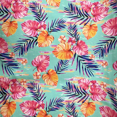 Aloha fabric in color Multi showcasing fabric outdoor floral fabric upholstery fabric.