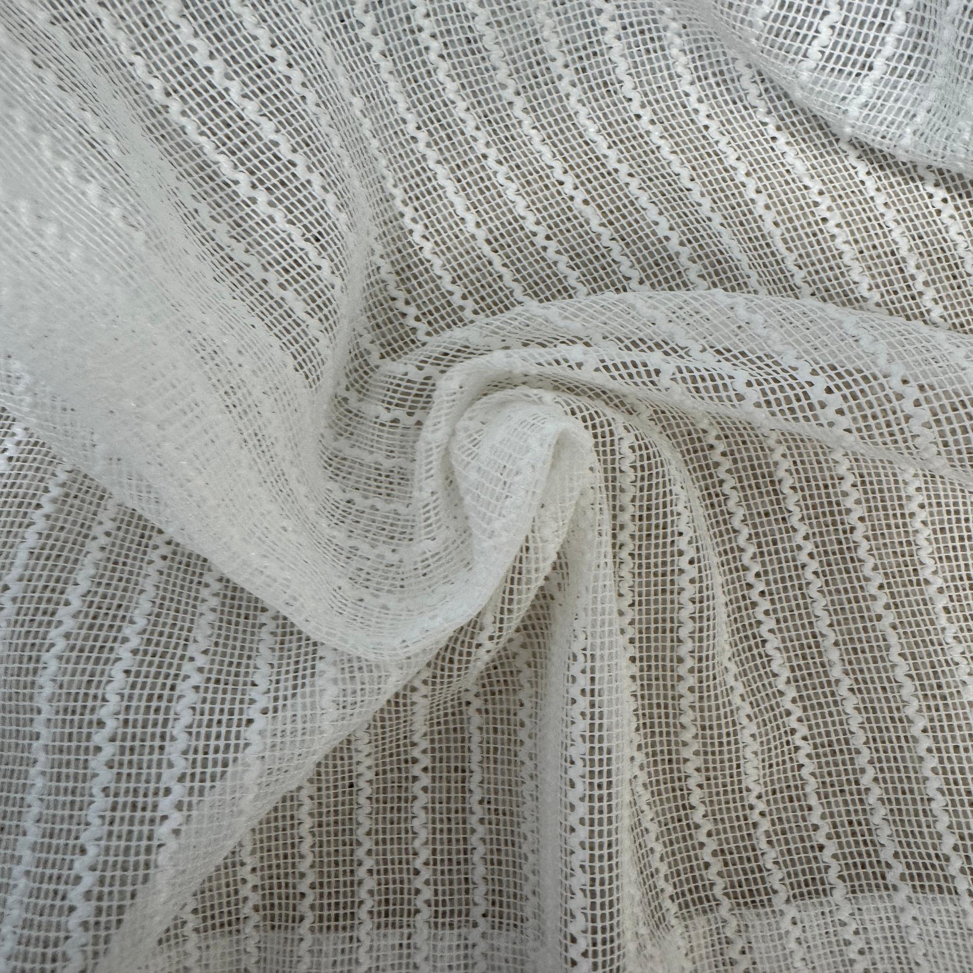 Ramona Fabric | Net-Like Sheer Strip Fabric | Drapery & Curtain Fabric
