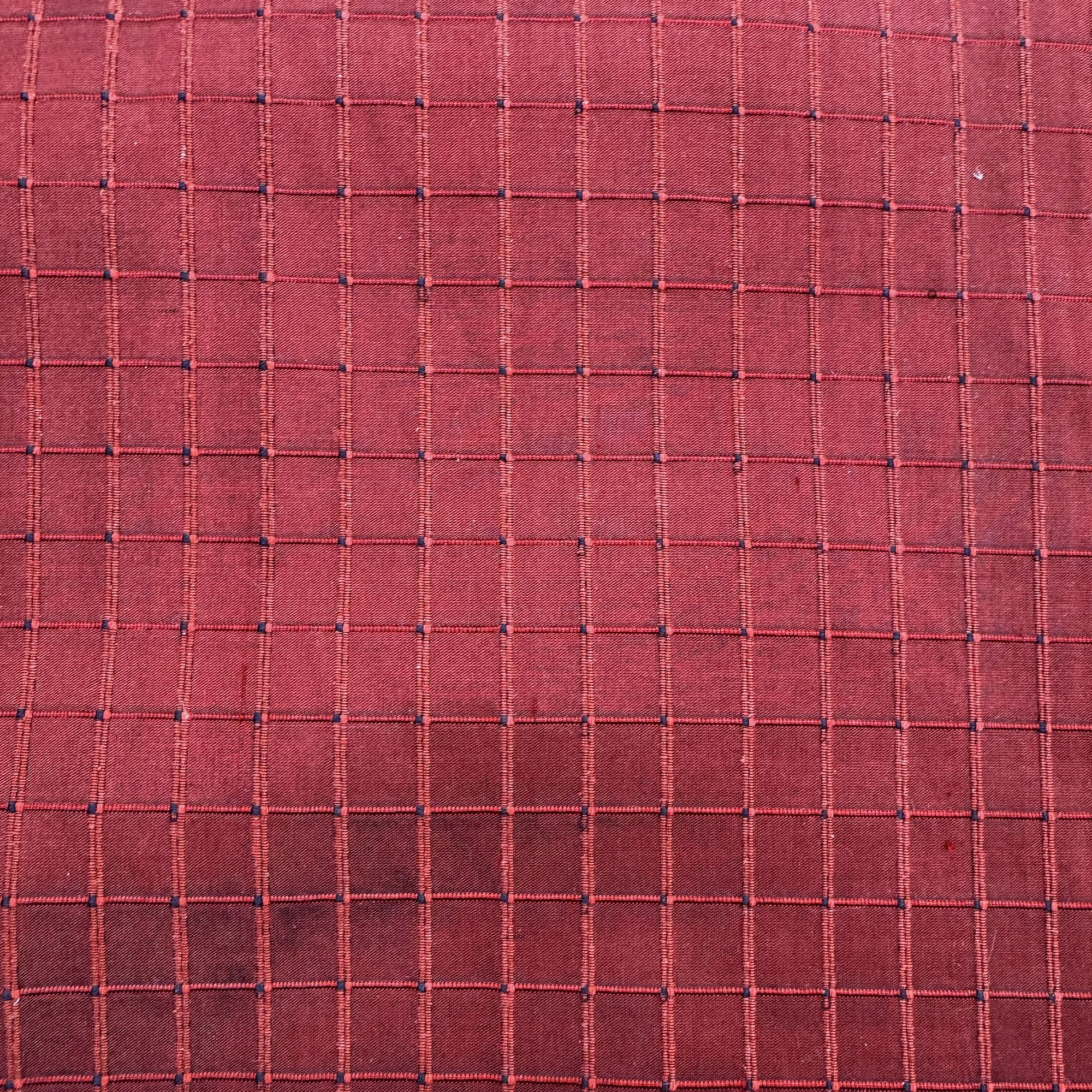 Rashid Fabric | Solid Small Square Geometric Silk Fabric | Drapery & Curtain Fabric