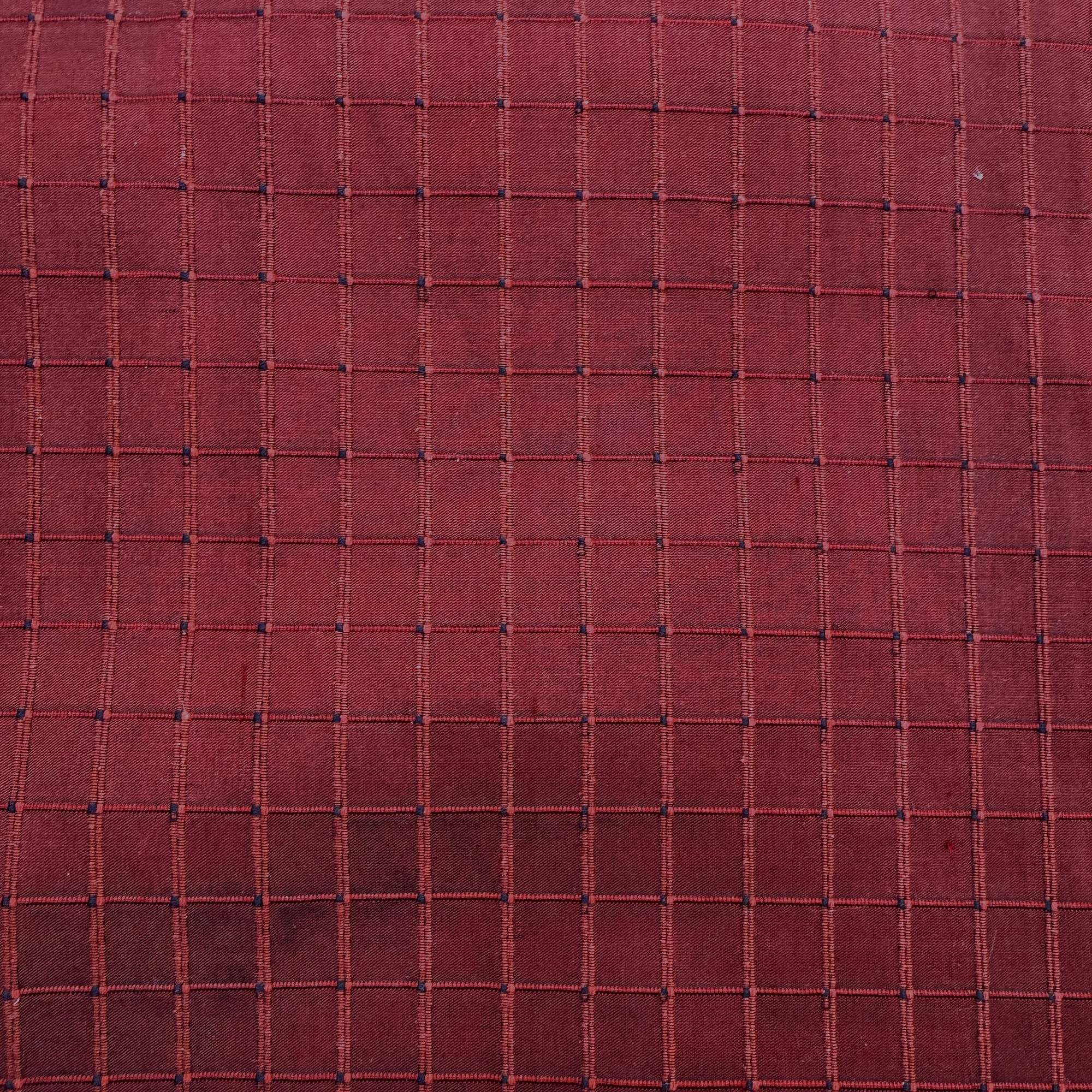 Rashid Fabric | Solid Small Square Geometric Silk Fabric | Drapery & Curtain Fabric